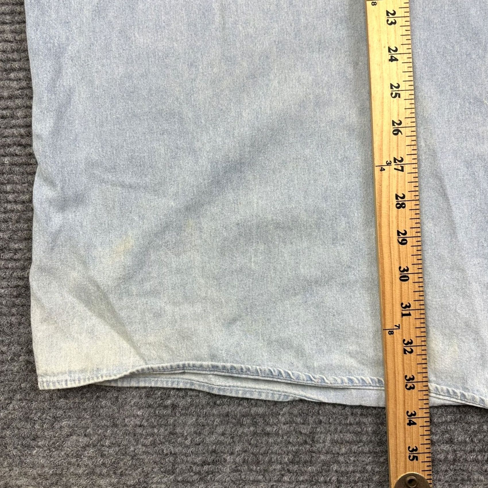 Denime VINTAGE American Flag Denim Button Up Shirt 4X Unisex Adults blue Sun Faded USA 90s 80s Coosa County Size US XXL / EU 58 / 5 - 5 Thumbnail
