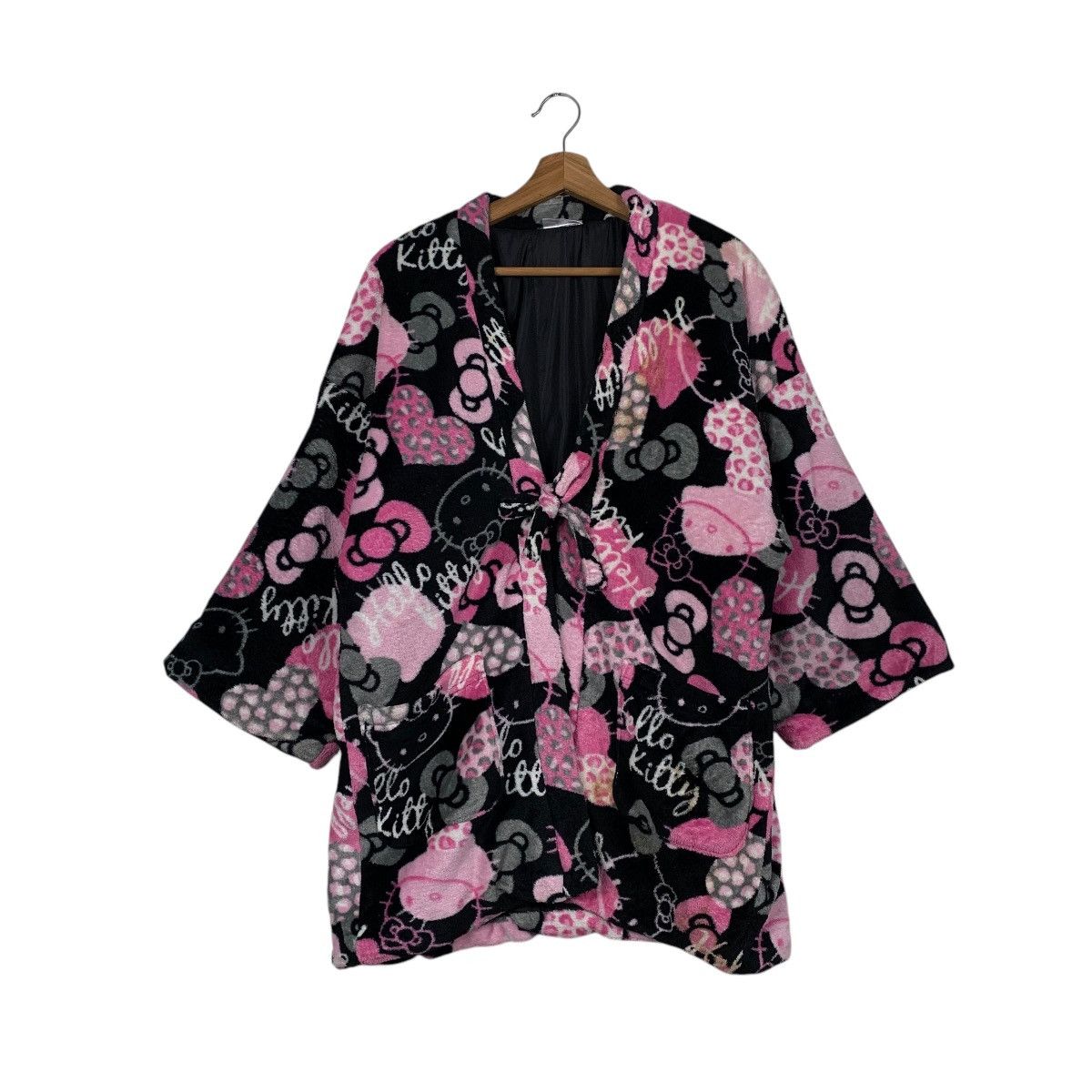 Japanese Brand Hello Kitty Fleece Fullprint Kimono Size L / US 10 / IT 46 - 1 Thumbnail