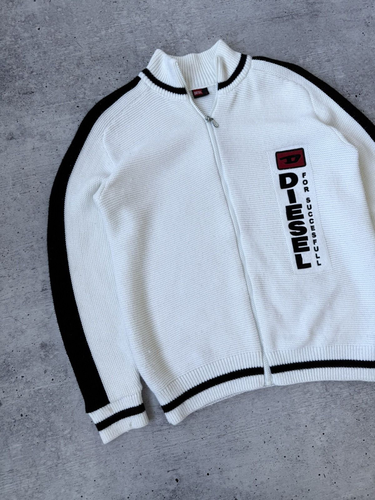 Diesel × Japanese Brand × Vintage Diesel Vintage Big Logo Full Zip Y2K Sweater Size US L / EU 52-54 / 3 - 4 Thumbnail