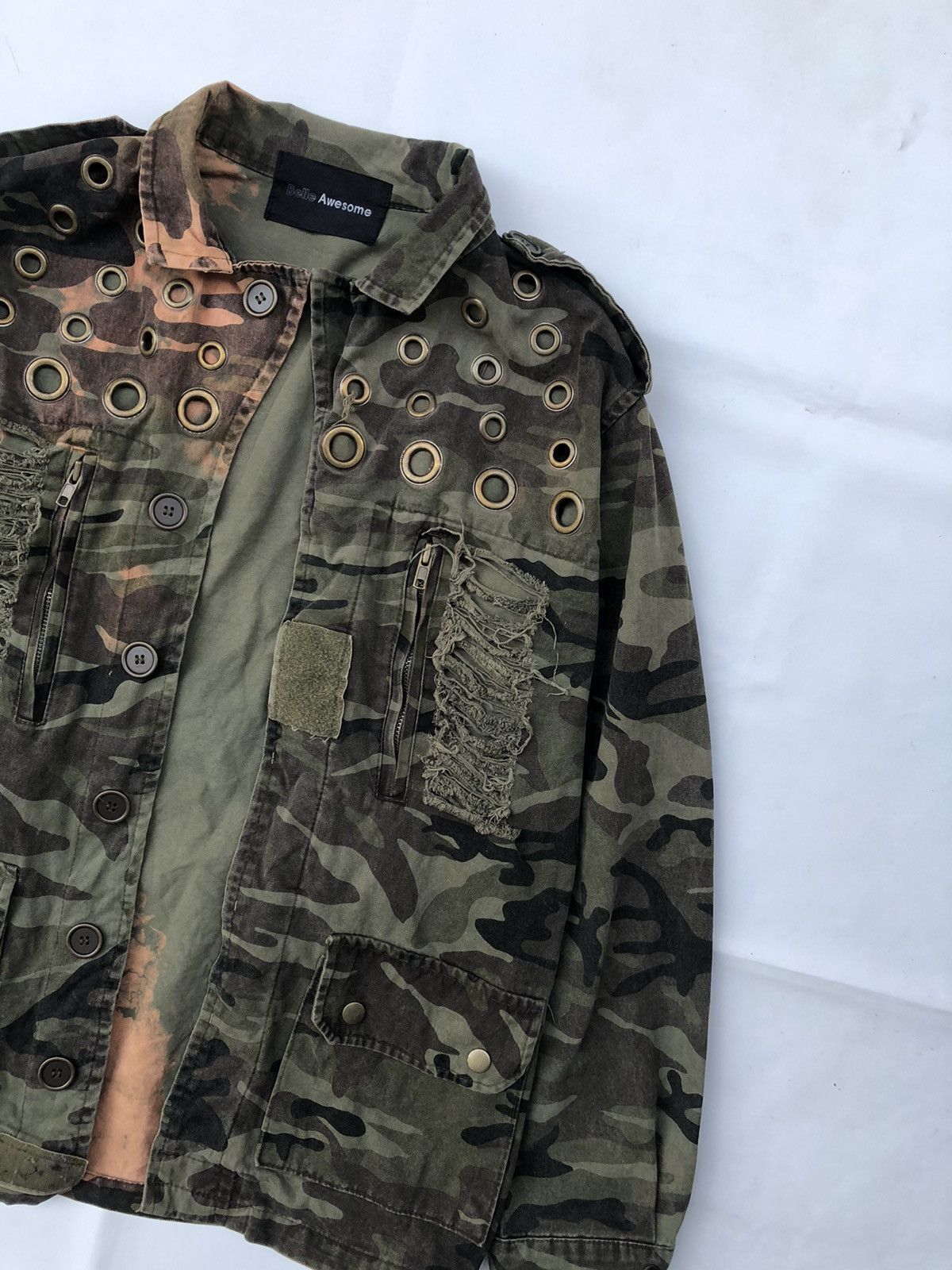 14th Addiction Vintage Rare Military Distressed Studded Jacket Punk Style Size US L / EU 52-54 / 3 - 4 Thumbnail