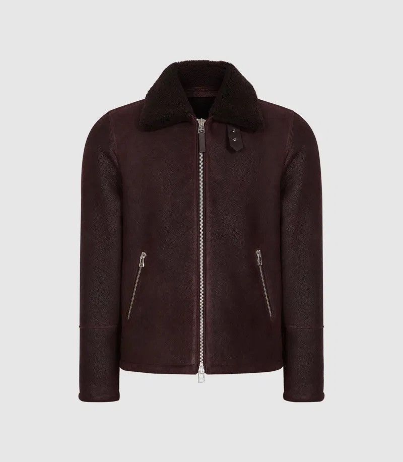 Reiss Reiss shearling coat in Bordeaux Size US M / EU 48-50 / 2 - 3 Thumbnail