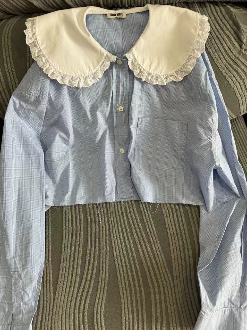 Miu Miu MIU MIU Peter Pan Collar Shirt Authentic Women's Size XS / US 0-2 / IT 36-38 - 1 Thumbnail