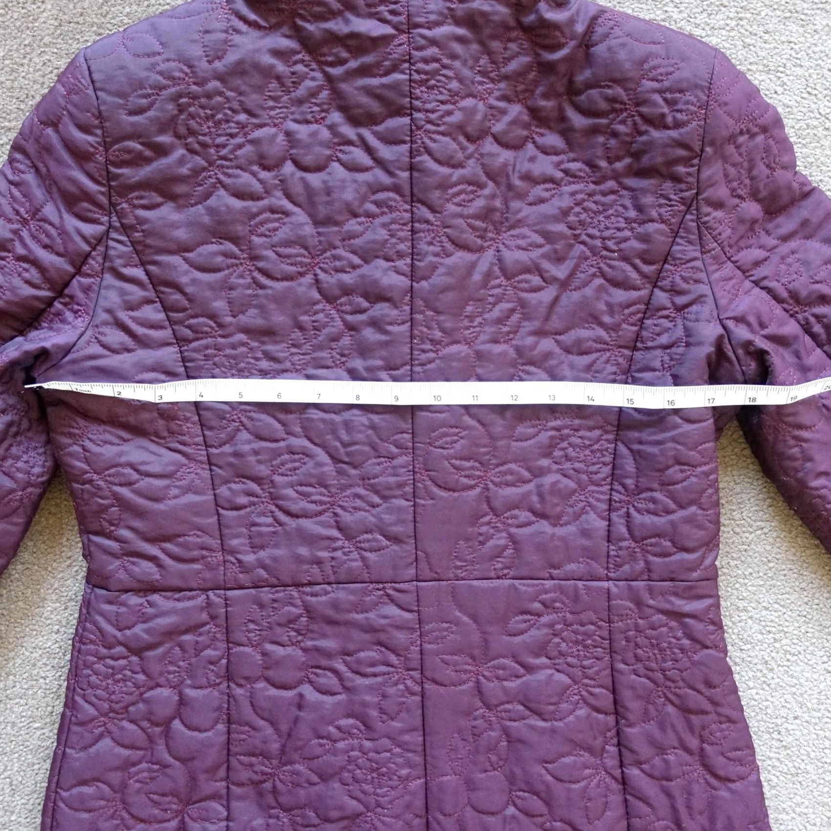 Zara Zara Coat Womens M Purple Quilted Longline Puffer Zip Insulated Nylon Lined Floral Winter Size M / US 6-8 / IT 42-44 - 6 Thumbnail