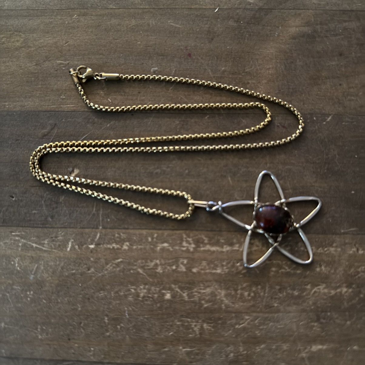 Other Gold tone open star gemstone pendant necklace Size ONE SIZE - 2 Thumbnail