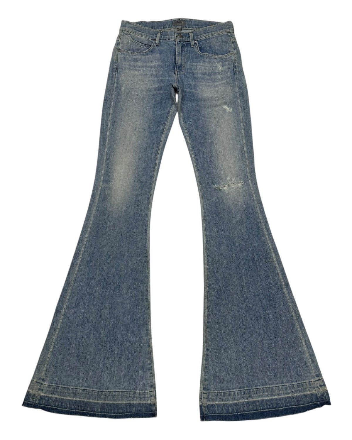 Agolde AGOLDE Denim Super Flare Jeans Distressed Denim Size US 29 - 1 Thumbnail