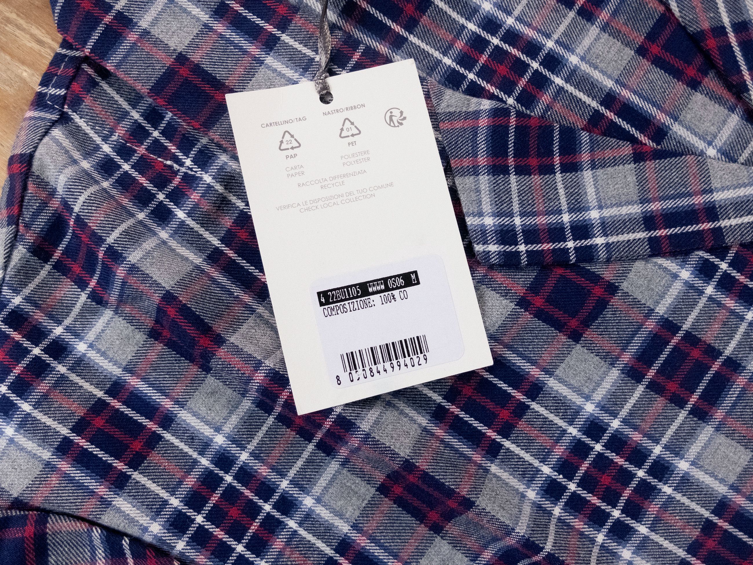 Other FRETTE blue gray plaid two piece pajama set Medium pyjama q Size US M / EU 48-50 / 2 - 6 Thumbnail