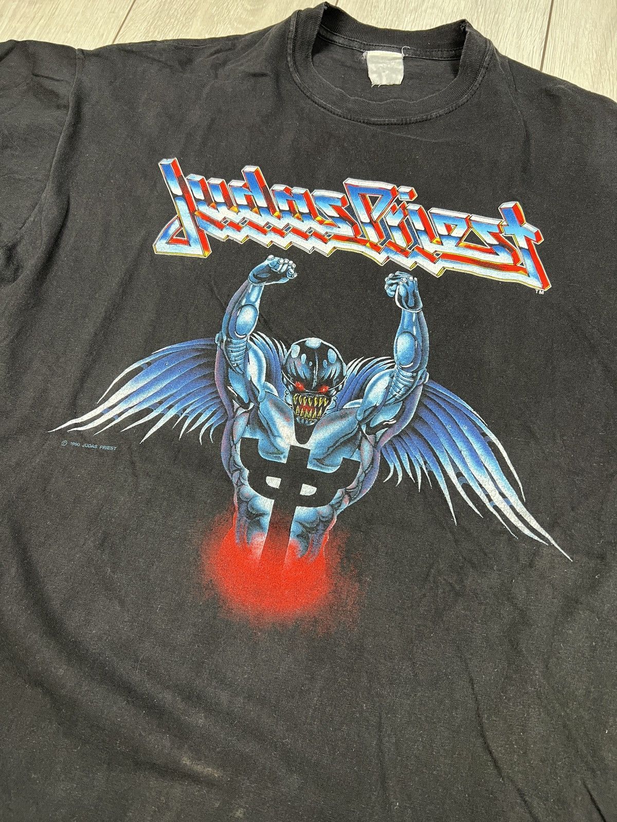 Judas Priest Tshirt vintage Judas Priest Painkiller Tour 1991 original Size US M / EU 48-50 / 2 - 2 Thumbnail