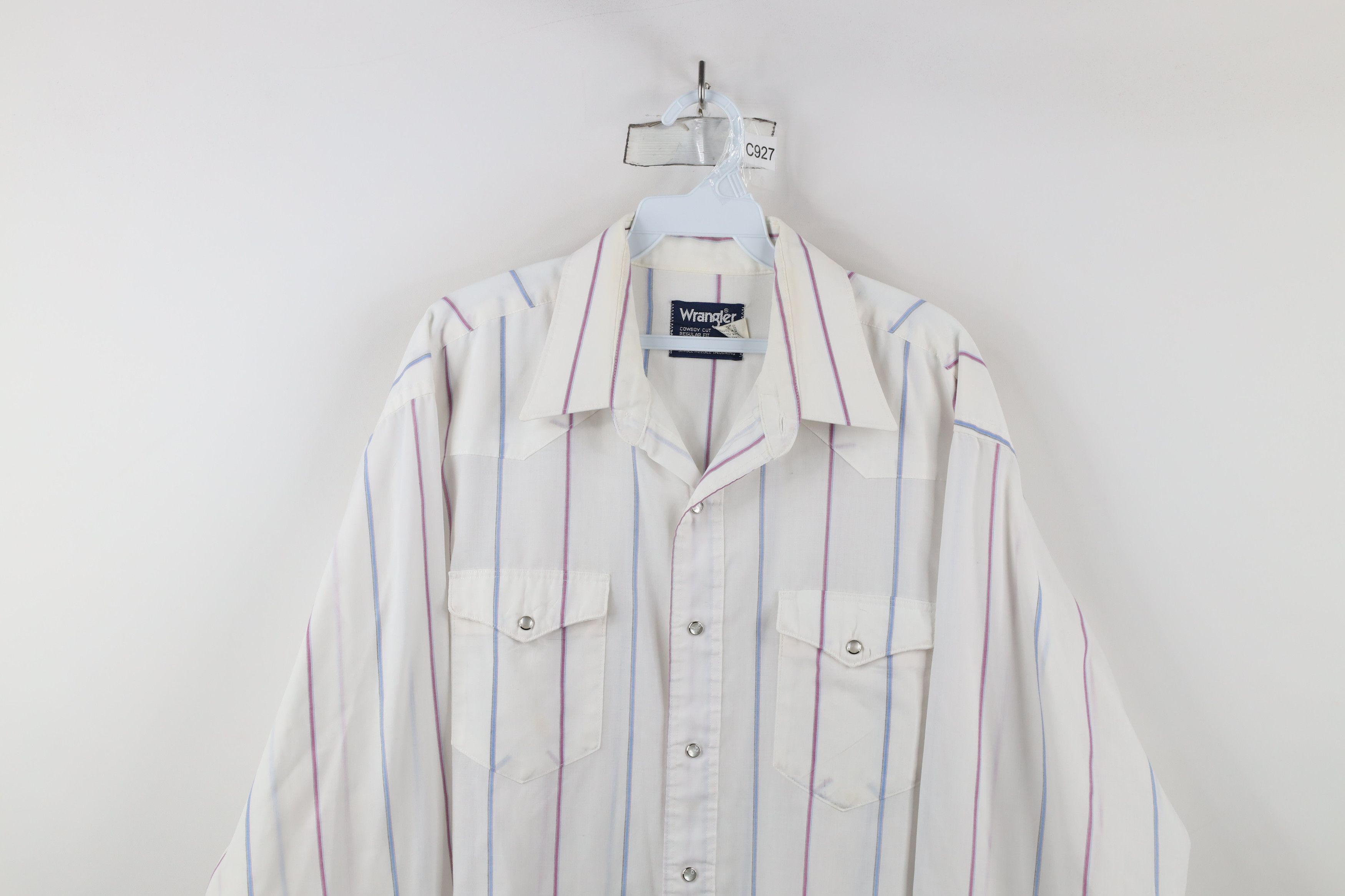 Vintage × Wrangler Vintage 90s Wrangler Cowboy Western Snap Button Shirt USA Size US L / EU 52-54 / 3 - 2 Thumbnail