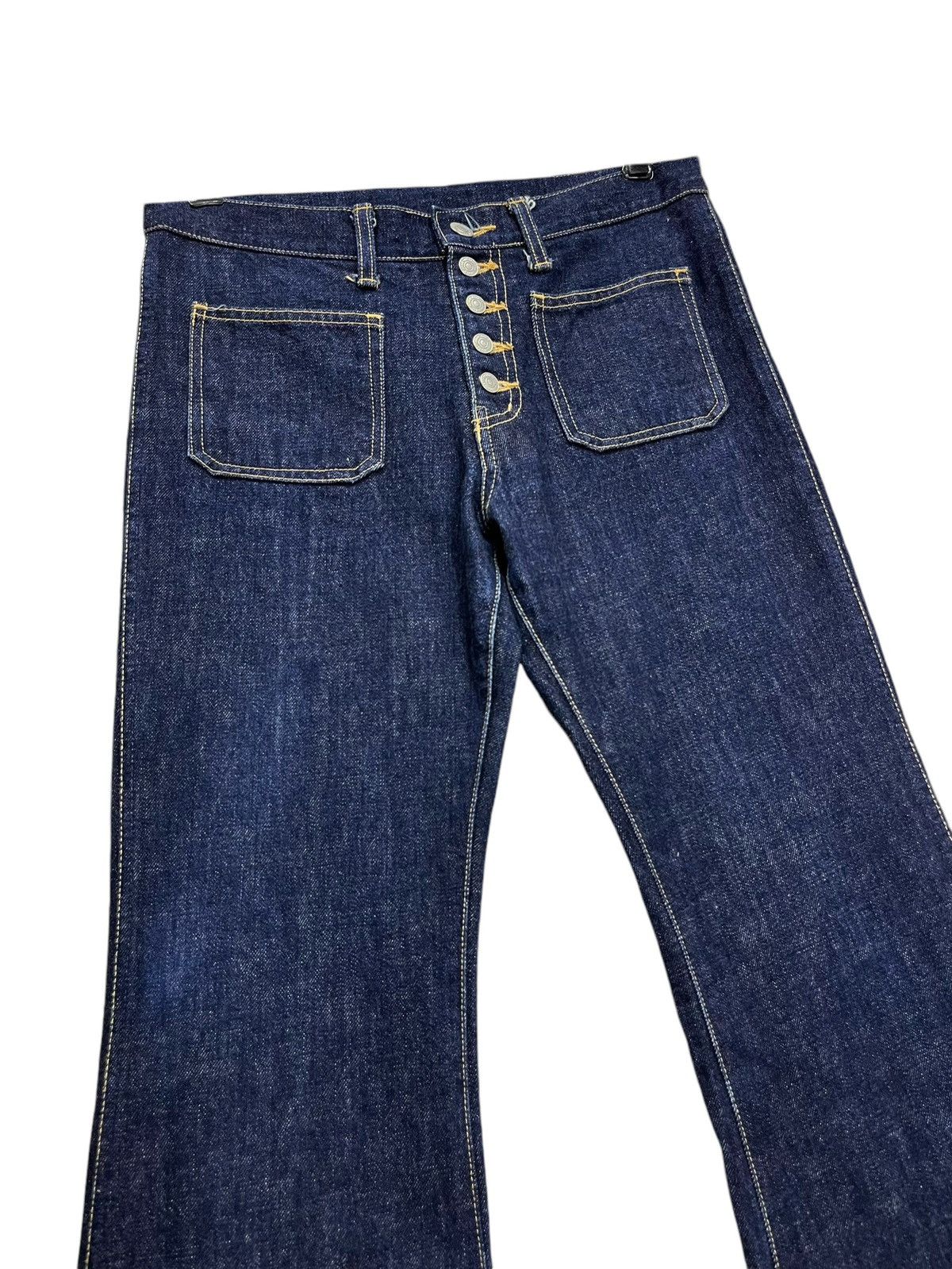 If Six Was Nine × Le Grande Bleu (L.G.B.) 🔥70’s ULTRA FLARE🔥BISON Vintage Buttonfly Bush Pants Size 28" / US 6 / IT 42 - 7 Thumbnail
