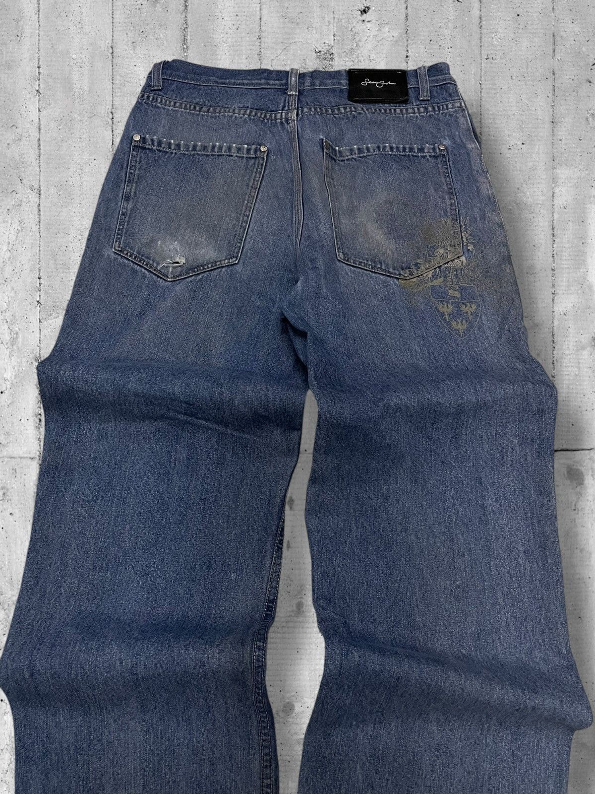 Designer × Other Vintage Og 1990s Designer Sean John Baggy Distressed Denim Size US 31 - 11 Thumbnail