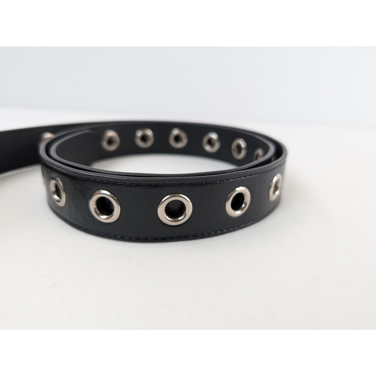 Balenciaga o1rshd1 Size: 90/ Le Cagole Embellished Crinkled Belt Black Size 36 - 4 Thumbnail