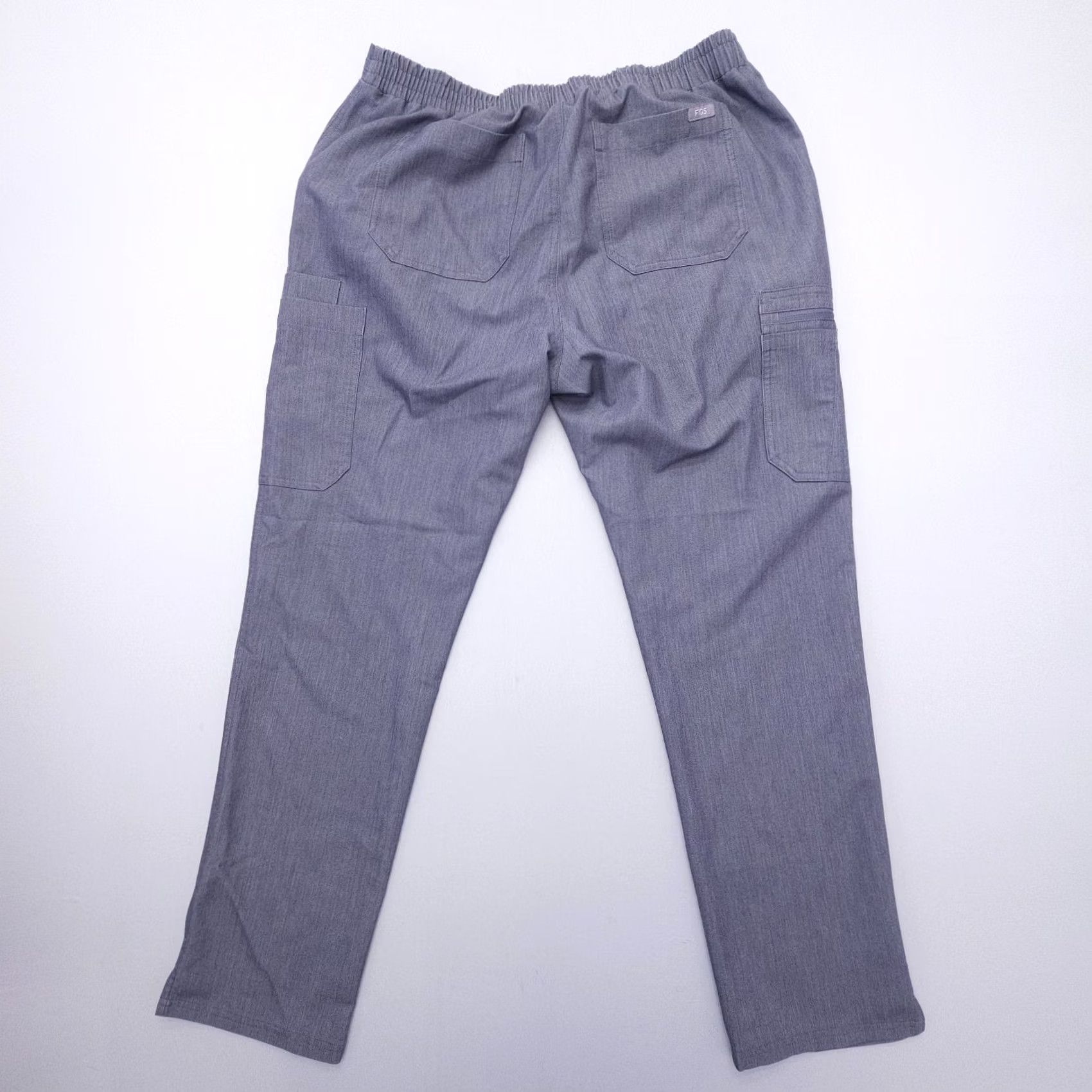 Vintage Figs Yola Skinny Scrub Pants Womens Large Graphite Elastic Waistband Nursing Size 36" / US 14 / IT 50 - 2 Thumbnail