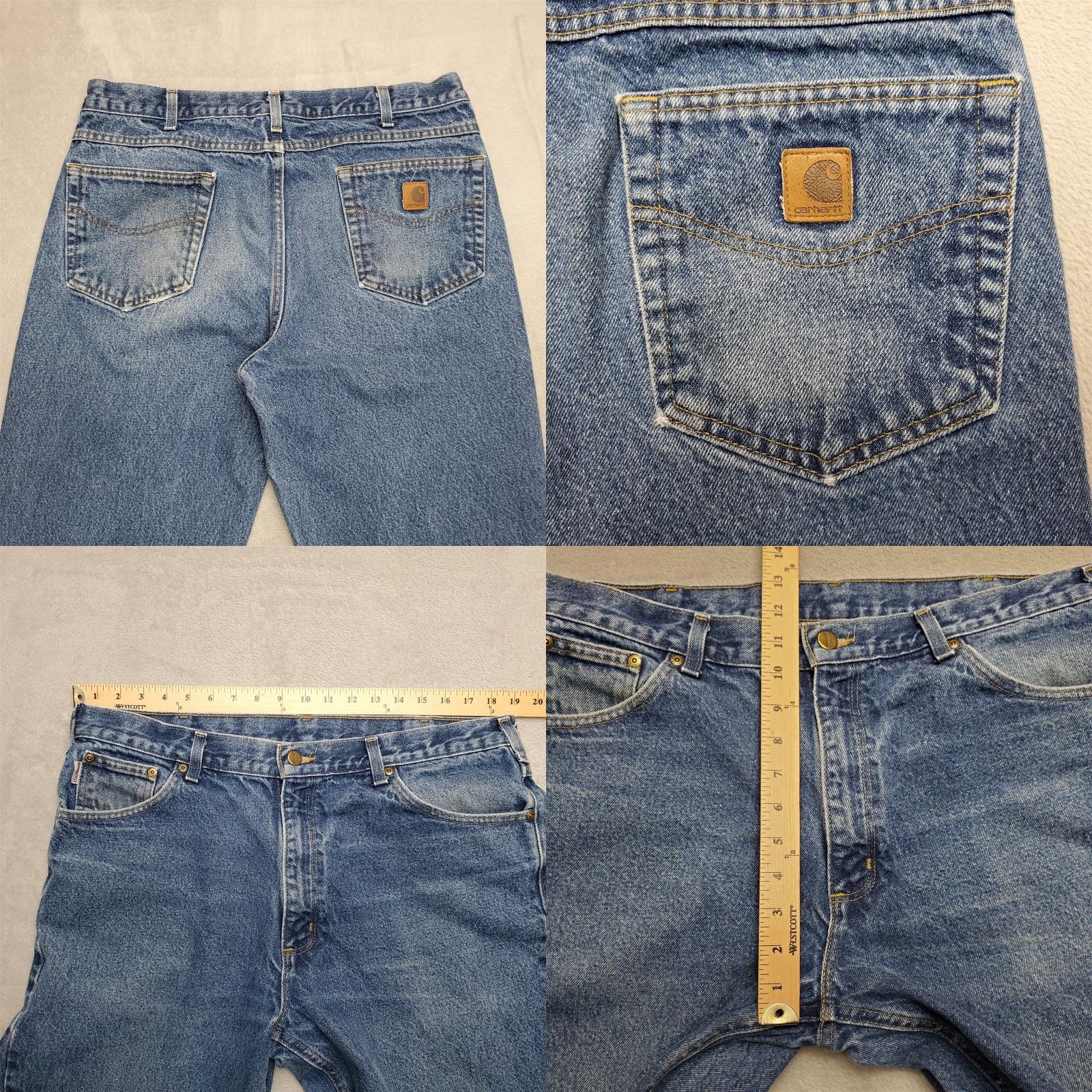 Carhartt VINTAGE Carhartt Jeans Men 38x32 Blue Denim Straight Leg Relaxed Fit Faded Casual Pants Size US 38 / EU 54 - 8 Thumbnail