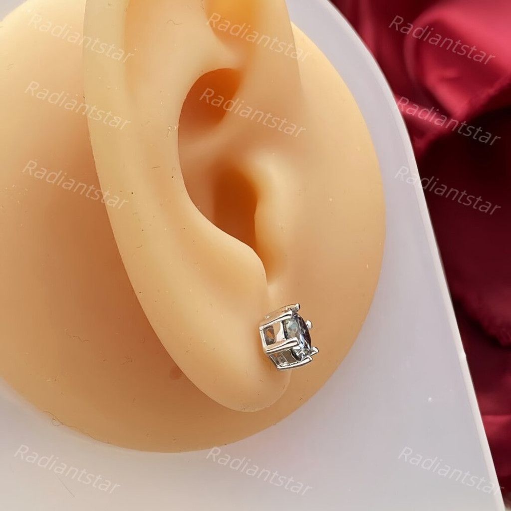 Other NEW 2ct. Grey Moissanite 6 Prone Solitaire Stud Earrings Size ONE SIZE - 5 Thumbnail