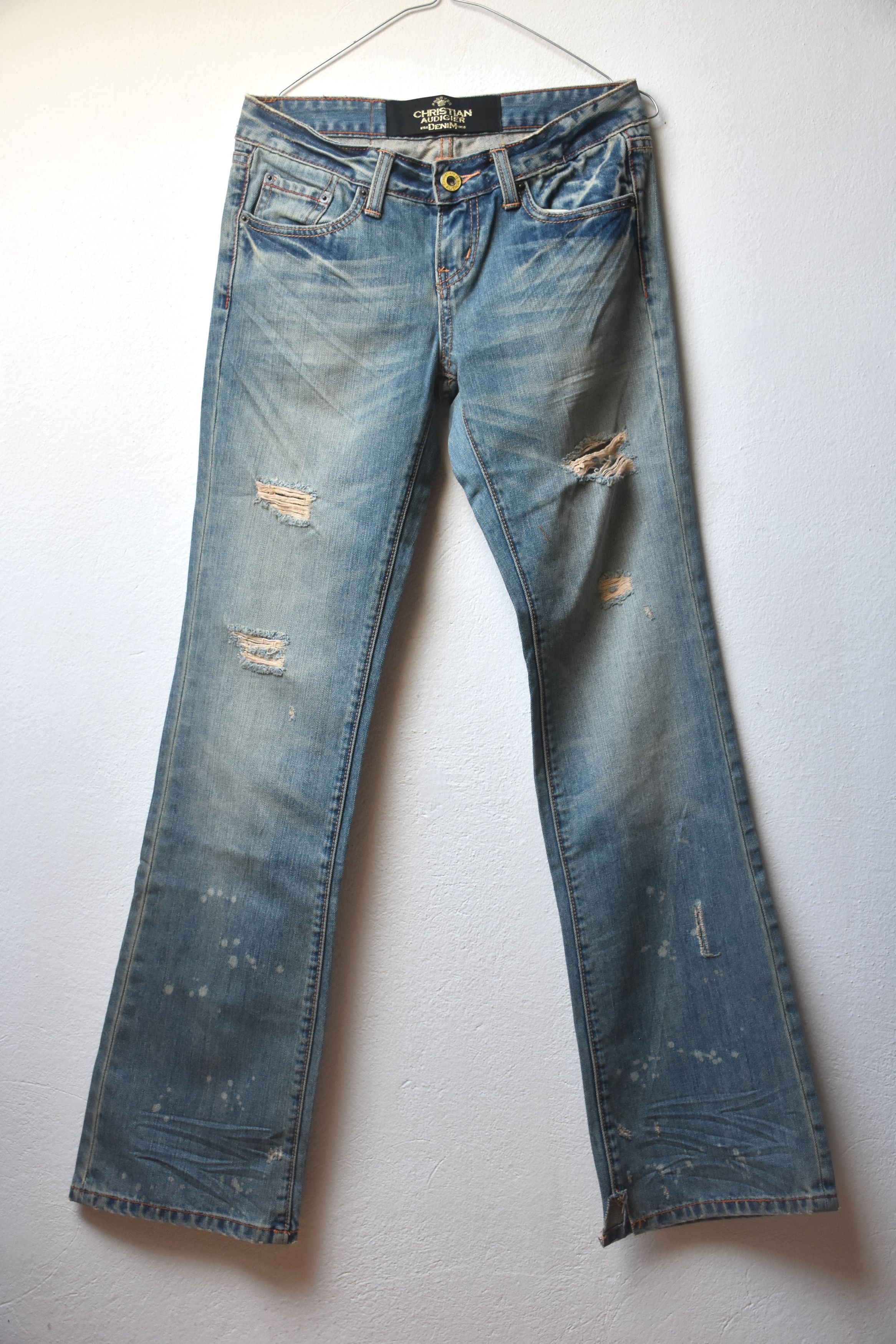 Ed Hardy × Vintage × Von Dutch y2k Vintage summer pink glitter skull denim jeans pants Size 28" / US 6 / IT 42 - 2 Thumbnail