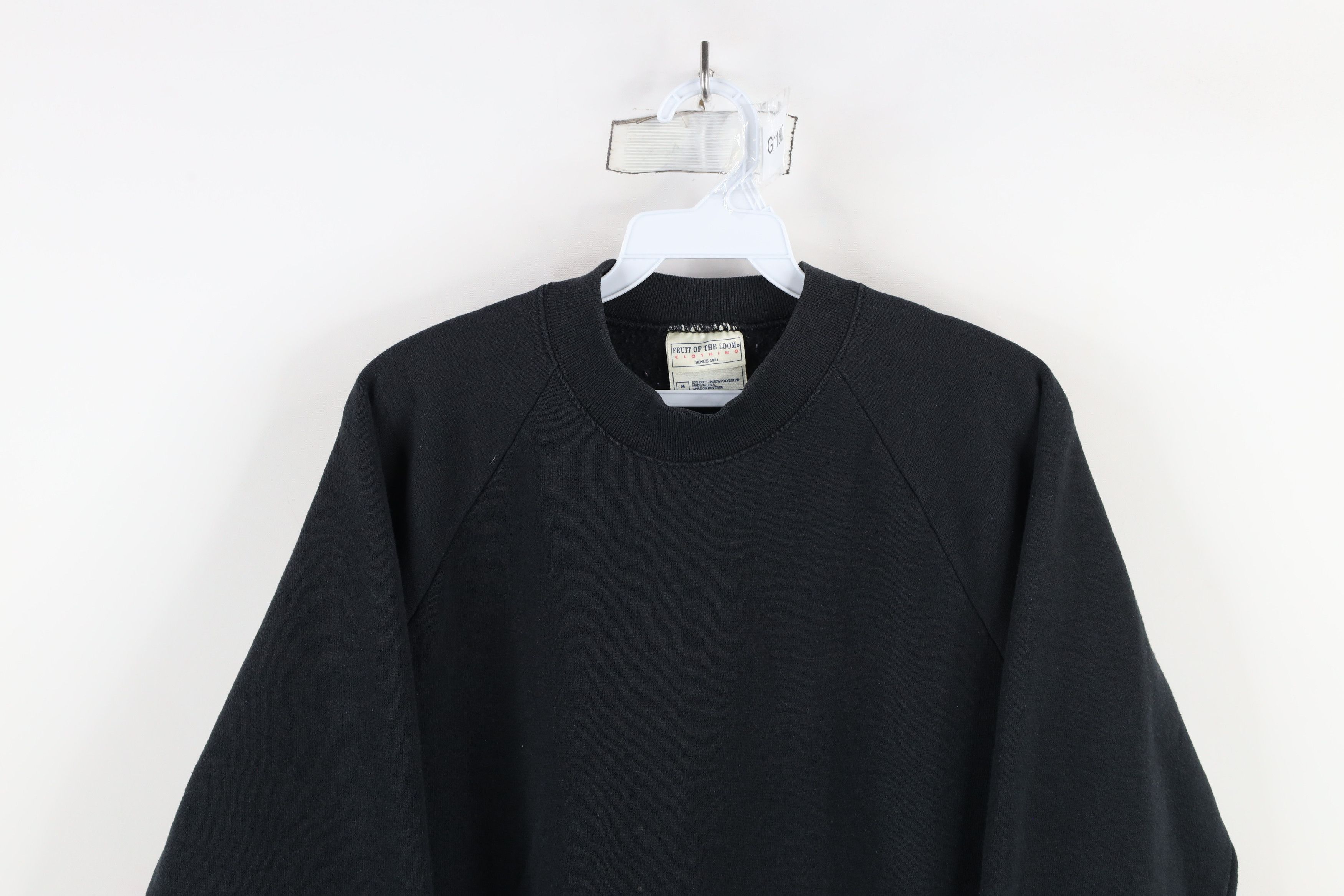 Vintage Vintage 90s Streetwear Blank Crewneck Sweatshirt Black USA Size M / US 6-8 / IT 42-44 - 2 Thumbnail