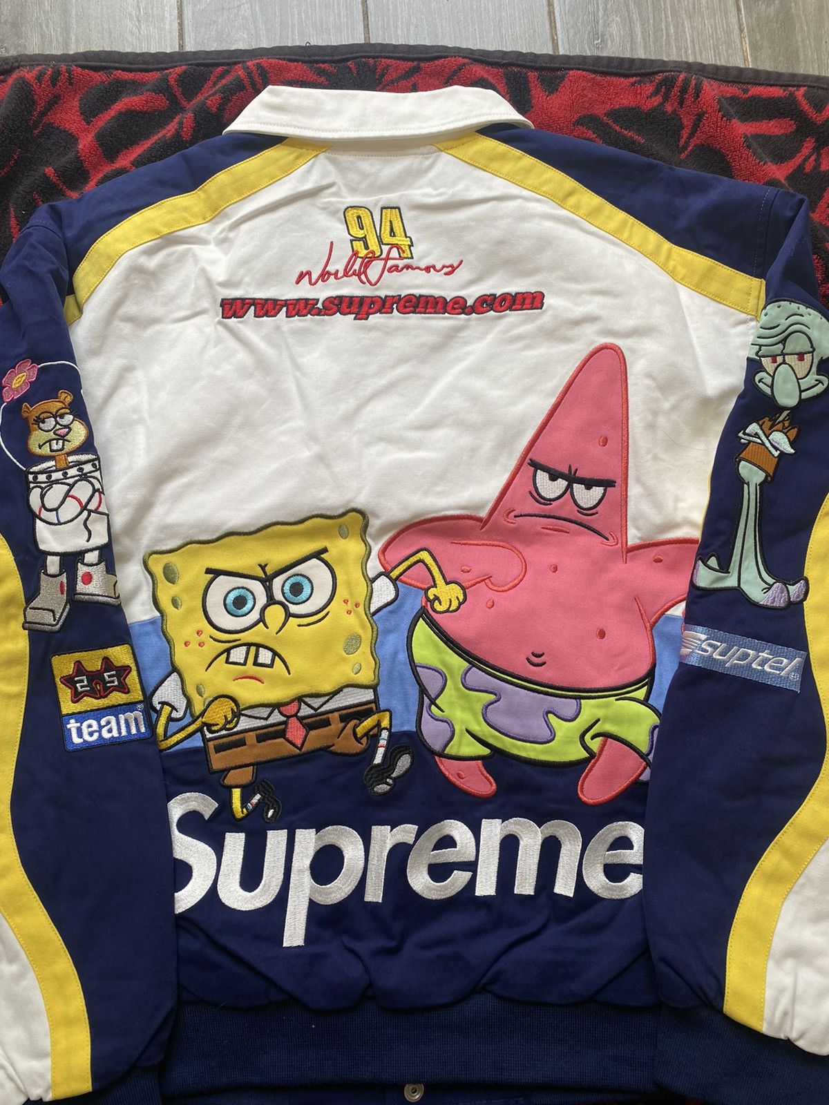 Jeff Hamilton × Supreme Supreme SpongeBob SquarePants Jeff Hamilton Racing Jacket Size US XL / EU 56 / 4 - 5 Thumbnail