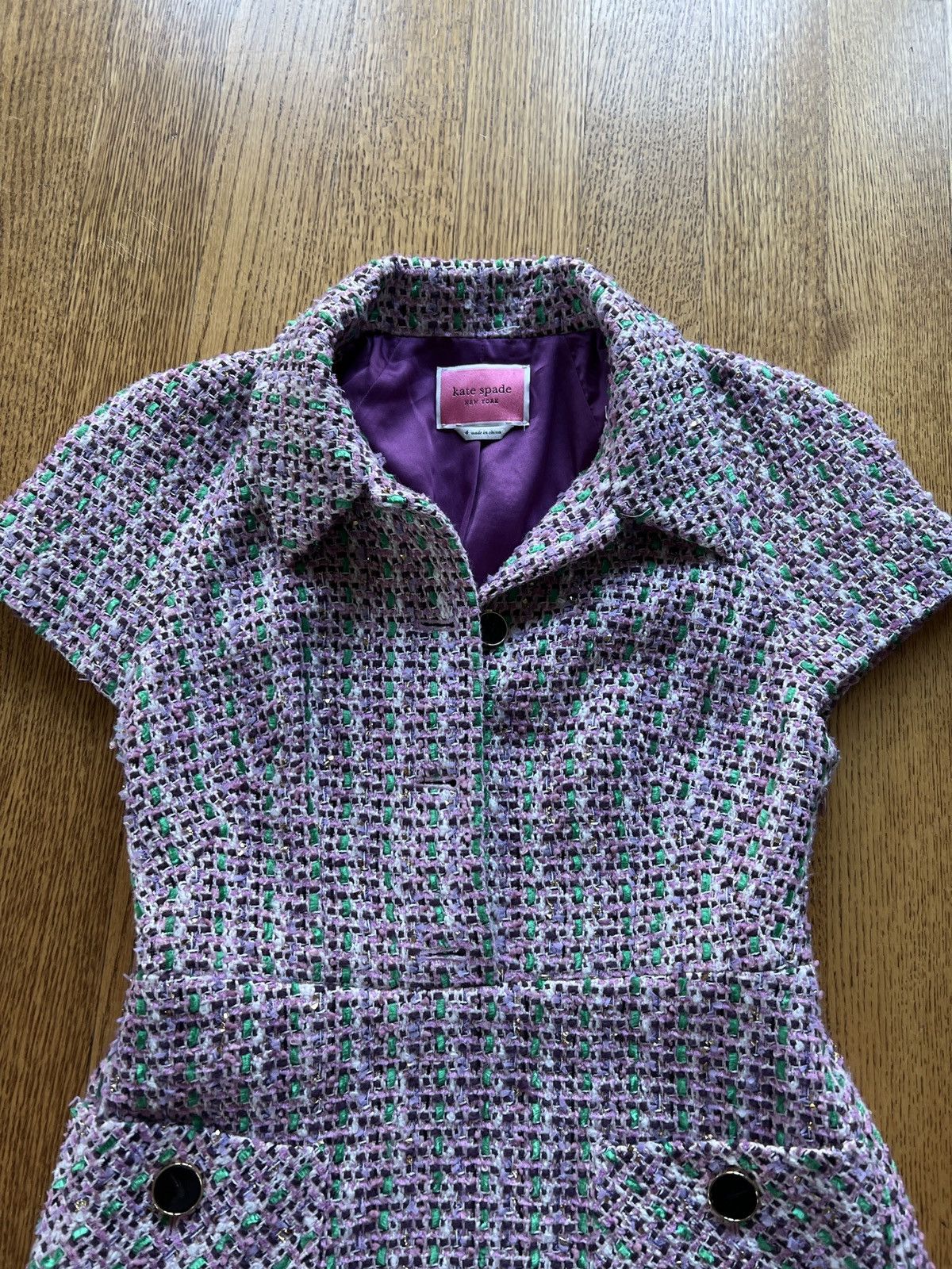 Kate Spade Enchanted Tweed Shirtdress Size S / US 4 / IT 40 - 2 Thumbnail