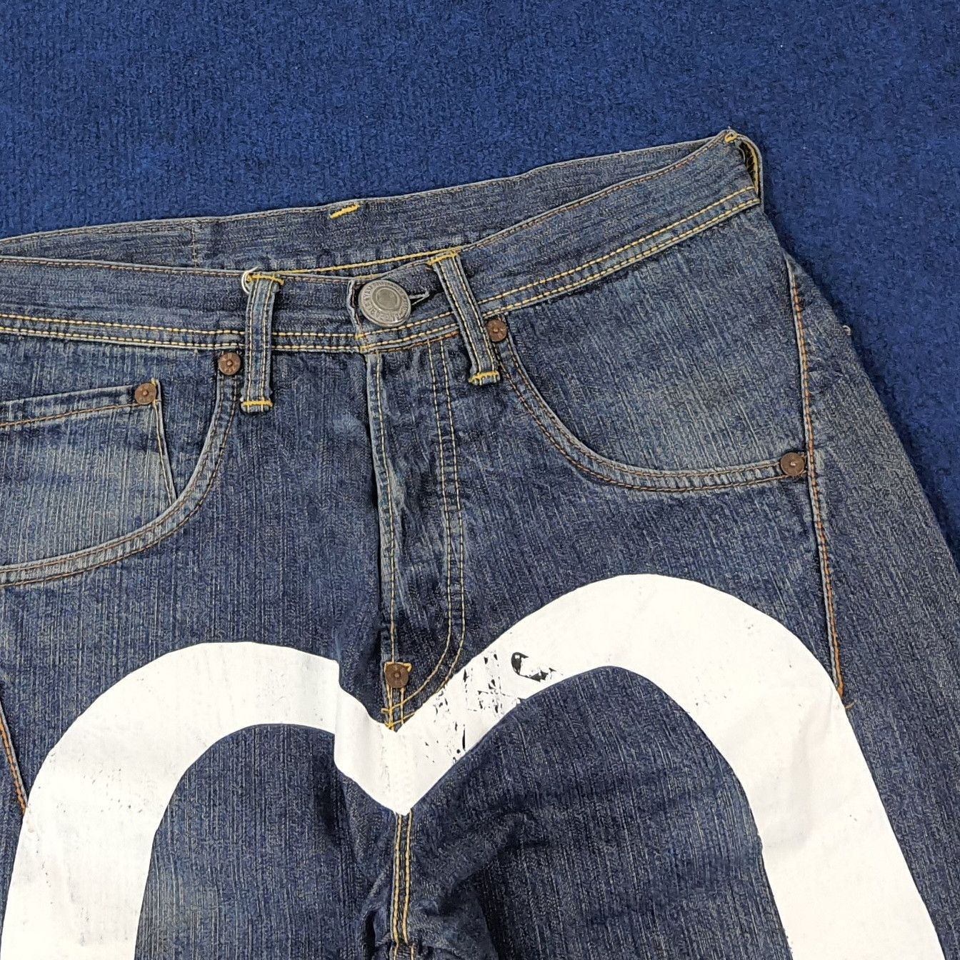 Japanese Brand × Vintage Vintage Evisu Paris France Custom Daicock Jeans Size US 31 - 6 Thumbnail