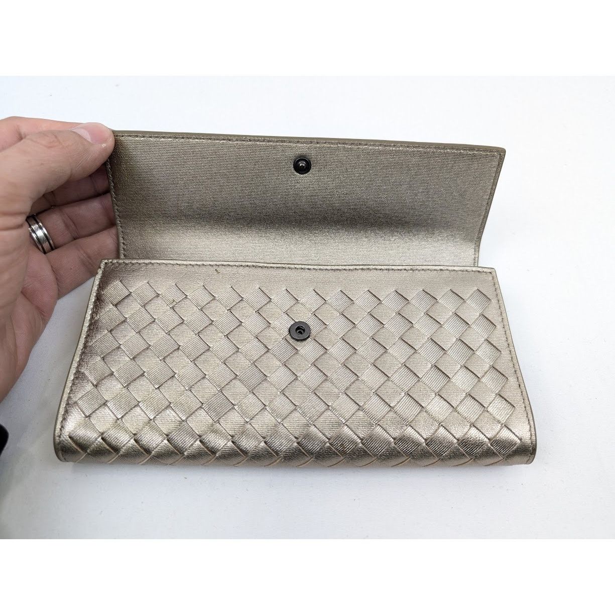 Bottega Veneta o1rshd1 Size : OS/ Intrecciato Gros Grain Wallet in Champign Size ONE SIZE - 7 Thumbnail