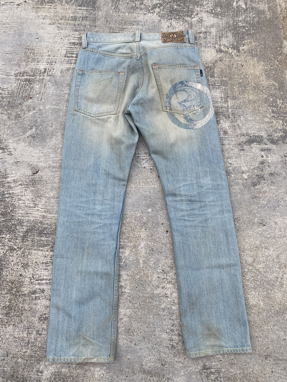 Japanese Brand JAPAN ROLLING CRADLE DISTRESSED PUNK MUD TORNADO Size US 28 / EU 44 - 2 Thumbnail