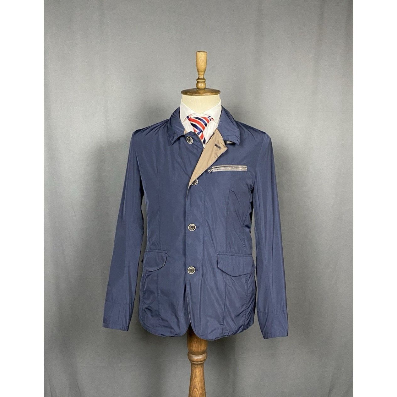 Gimo's Gimo's Men's Blue Lightweight utility Sportcoat Nylon Jacket Size US M / EU 48-50 / 2 - 1 Thumbnail