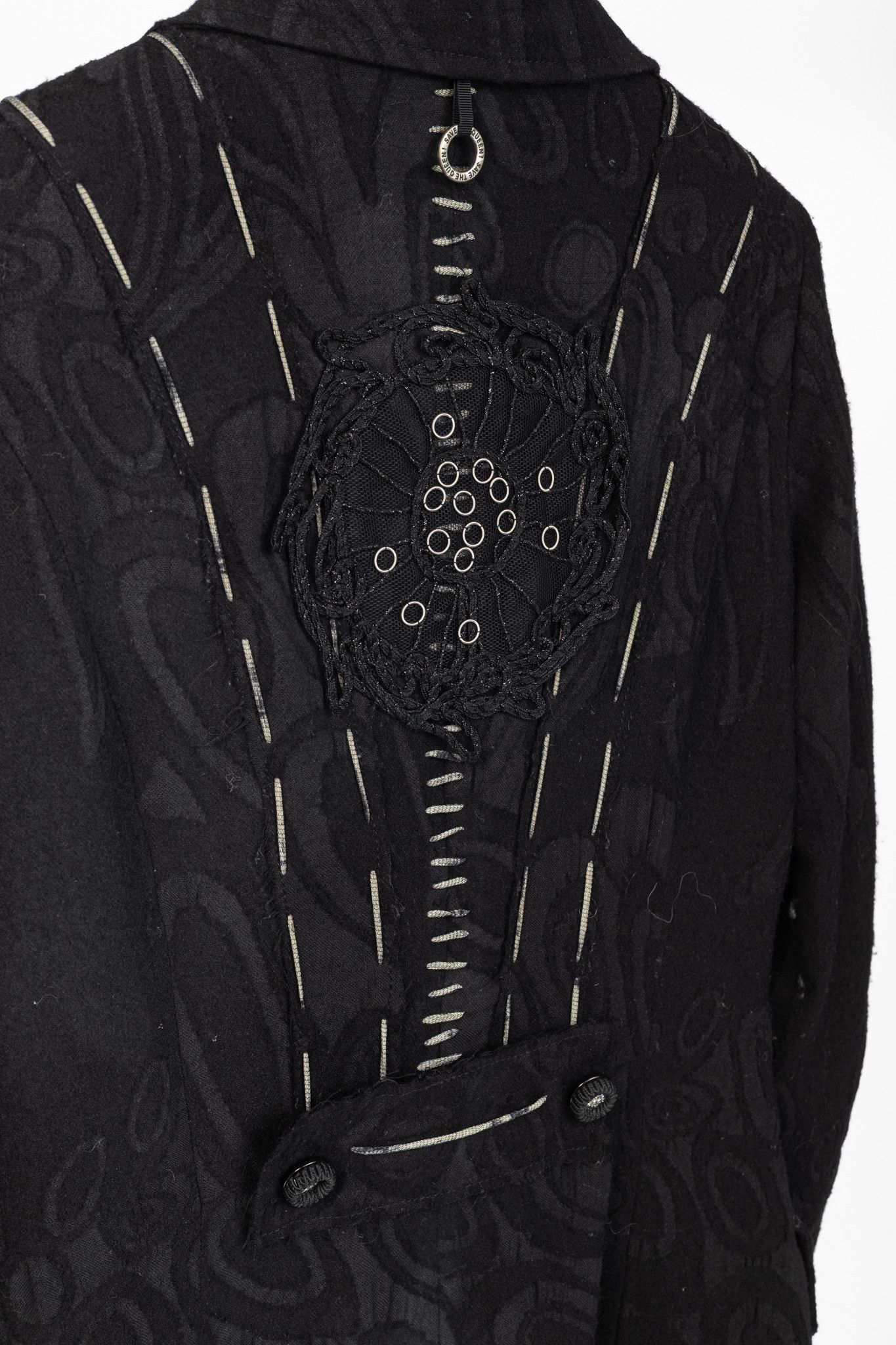 Other Save the Queen Black Wool-Jacquard Coat Size M / US 6-8 / IT 42-44 - 10 Thumbnail