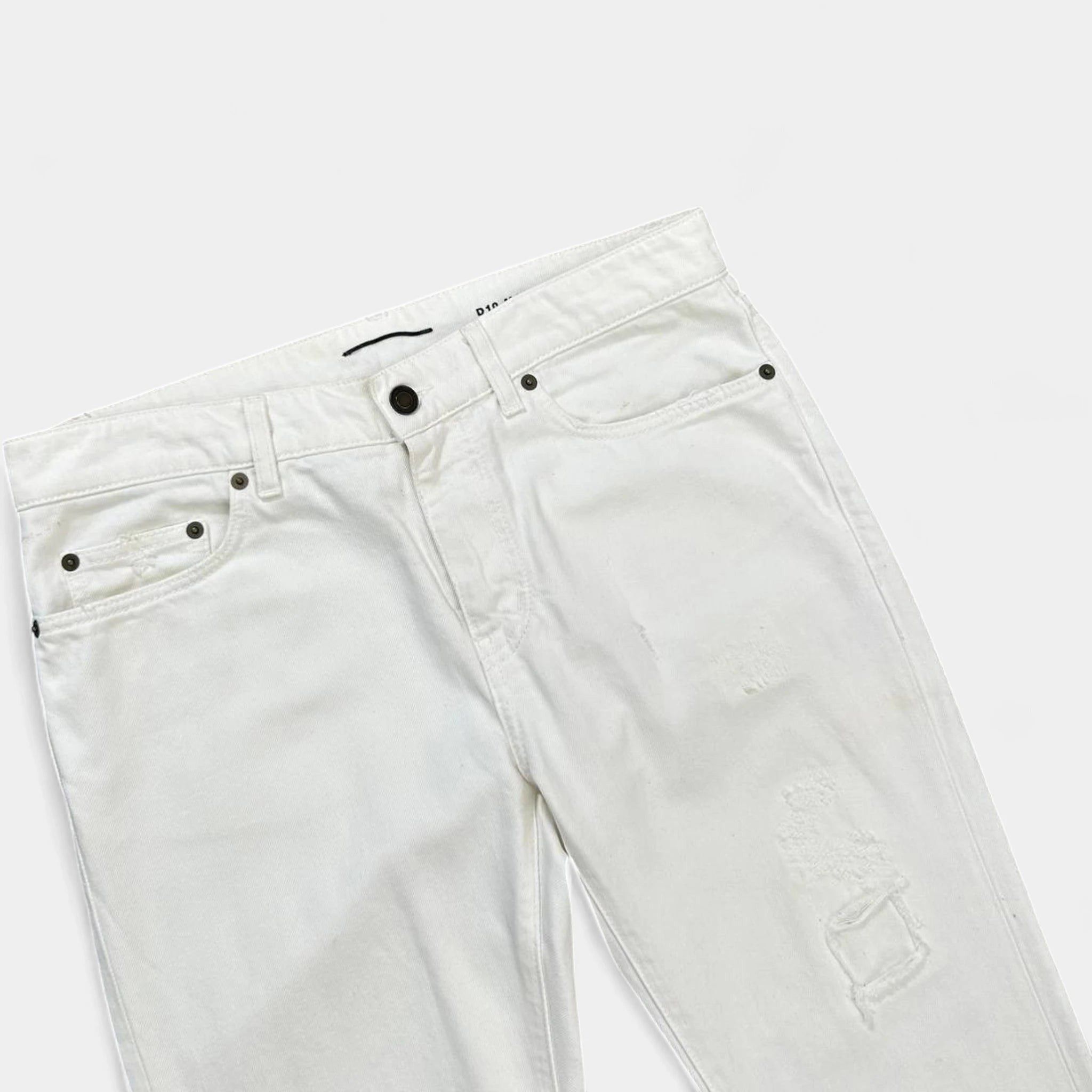 Saint Laurent Paris Saint Laurent D10 2016 Distressed White Skinny Jeans Size US 32 / EU 48 - 3 Thumbnail
