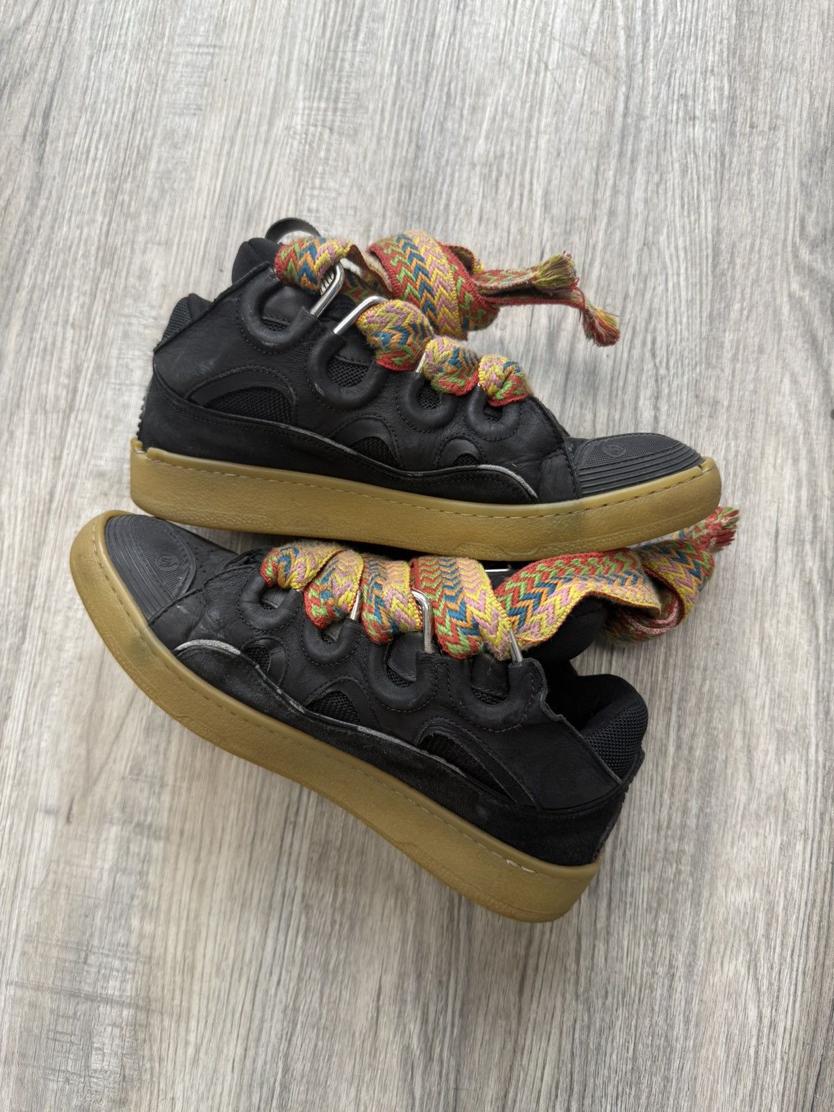Lanvin Lanvin Curb Sneakers - Black/Gum (Multicolored Laces) Size US 8 / EU 41 - 4 Thumbnail