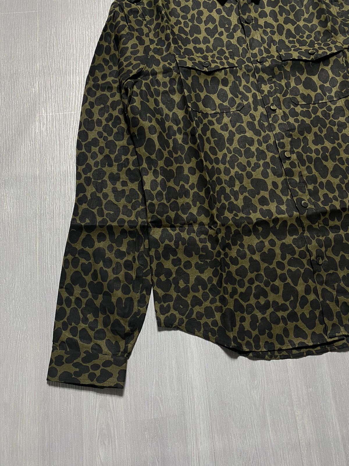 Burberry Prorsum SS14 Military Leo Print Linen Shirt Size US M / EU 48-50 / 2 - 3 Thumbnail