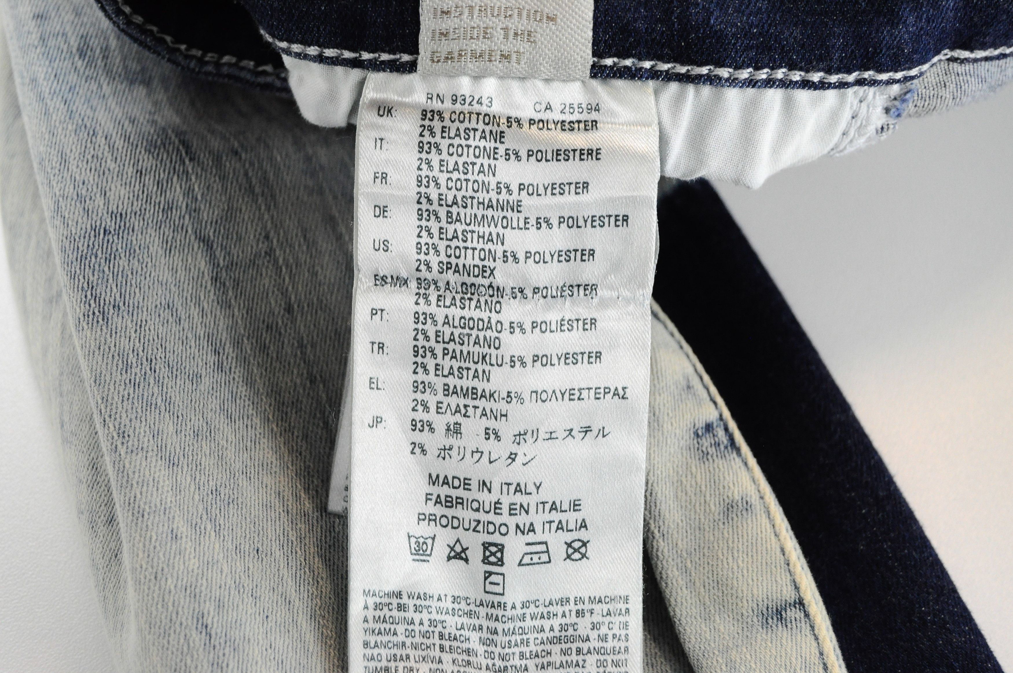 Diesel SKINZEE 0852T W27/L32 Blue Patched Washed Skinny 55001 Size 27" / US 4 / IT 40 - 7 Thumbnail