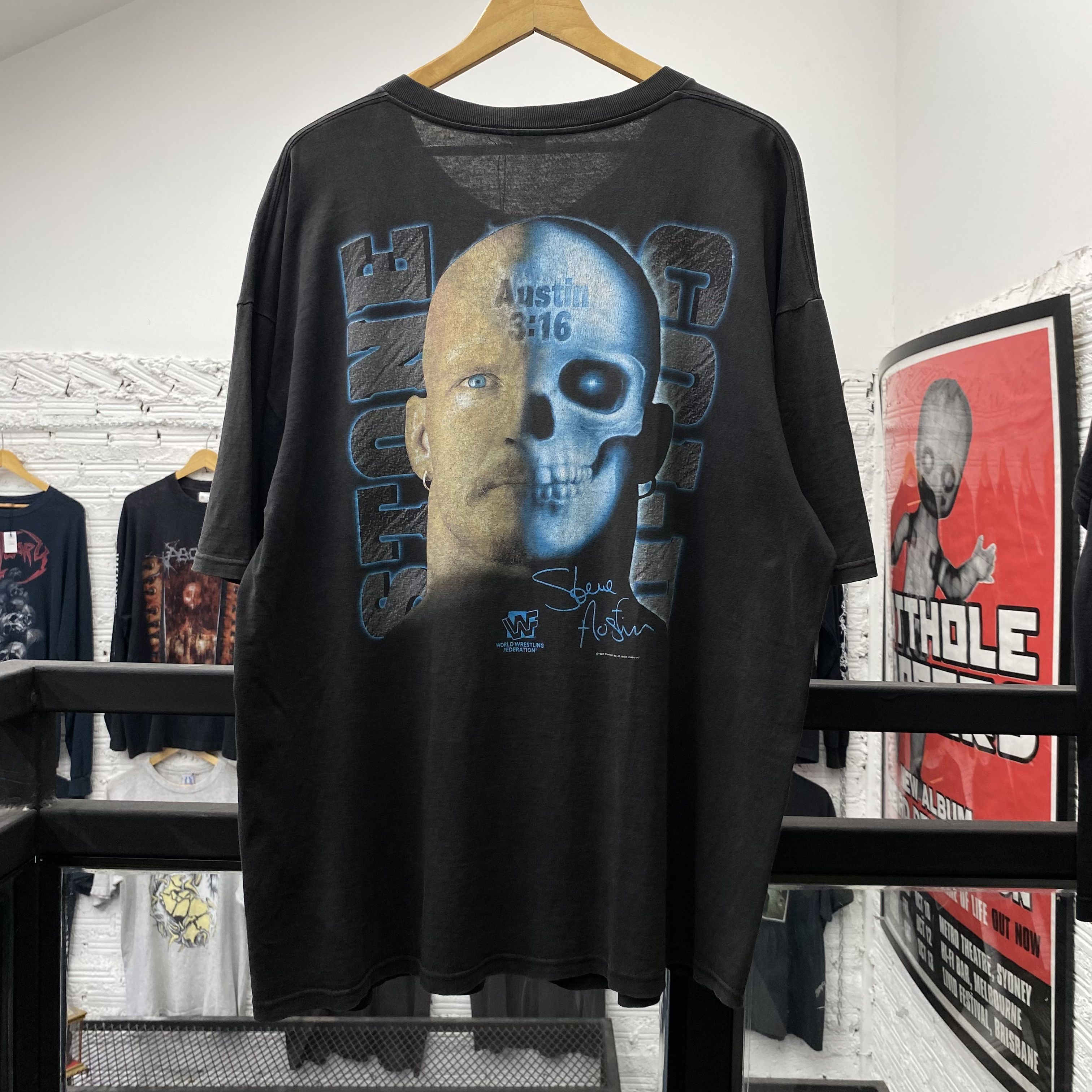WWF Stone Cold Steve Austin Other Side JACKASS ! Vintage 1997 Size US XXL / EU 58 / 5 - 4 Thumbnail