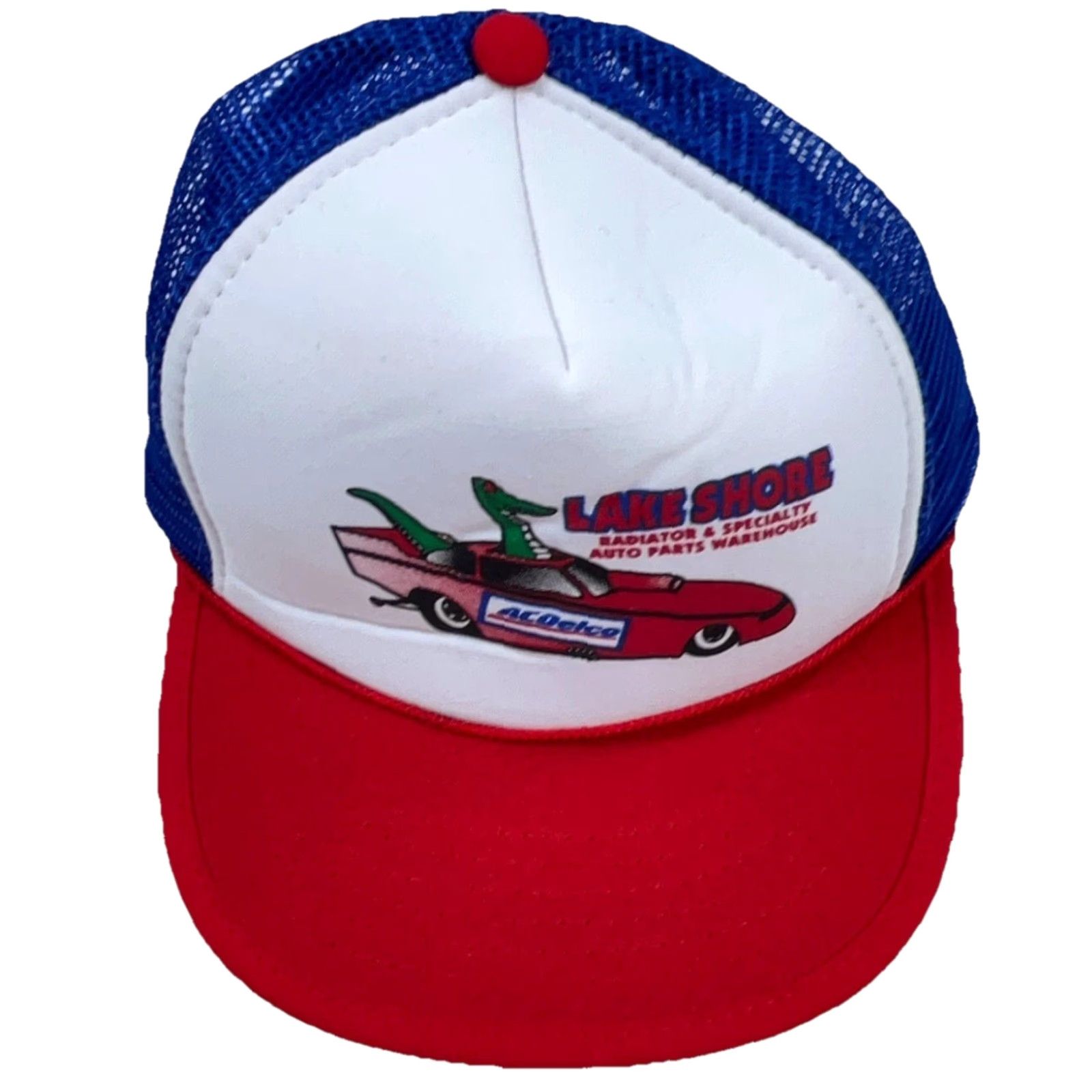 Vintage VINTAGE Otto Trucker Hat Cap Snap Back Red White Blue Drag Racing Y2K 2000s Mens Adjustable Blue Hat Size ONE SIZE - 3 Thumbnail