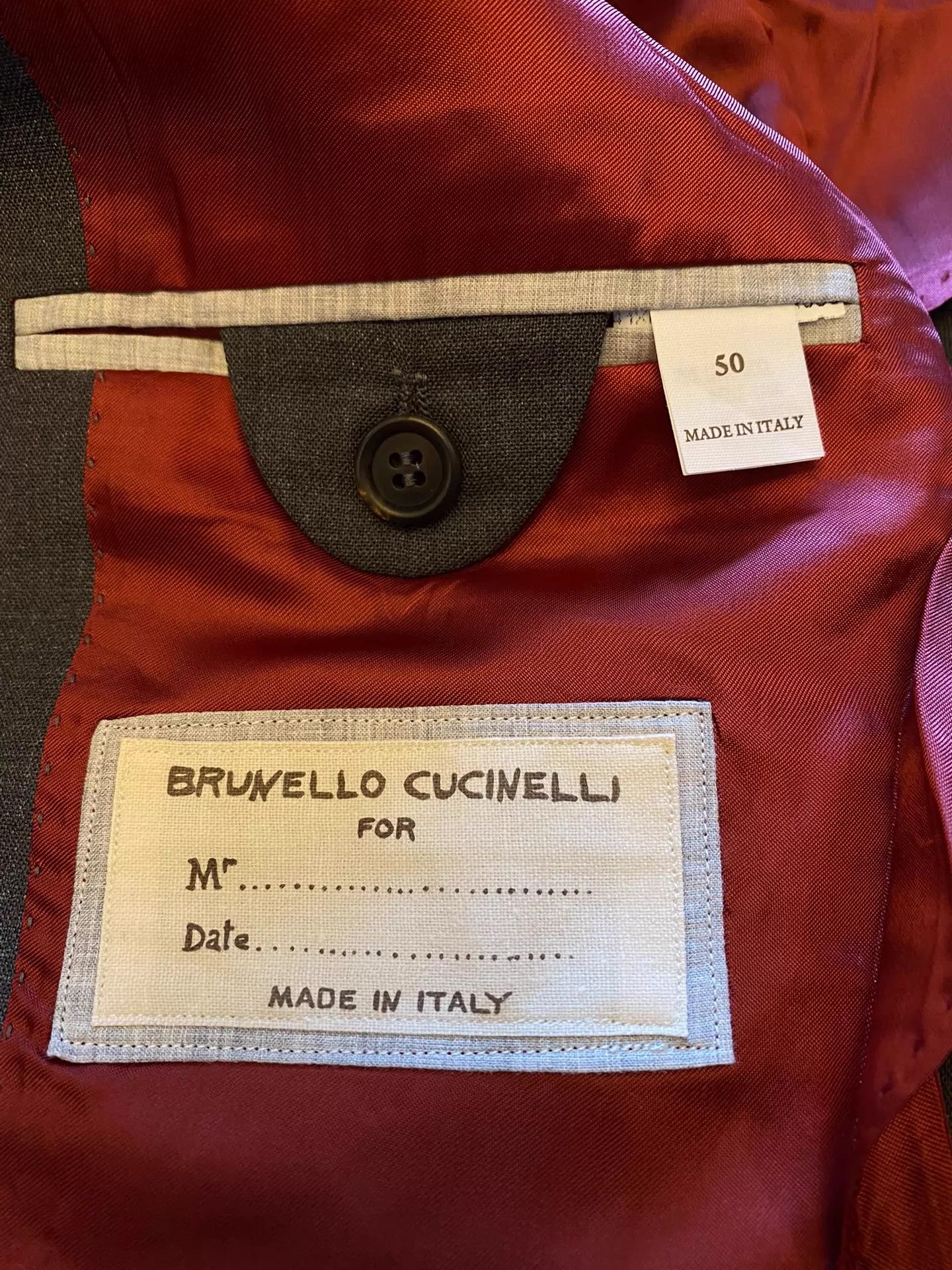 Brunello Cucinelli BRUNELLO CUCINELLI Double-Breasted Gray Wool Blazer Size 50 Size 50R - 6 Thumbnail