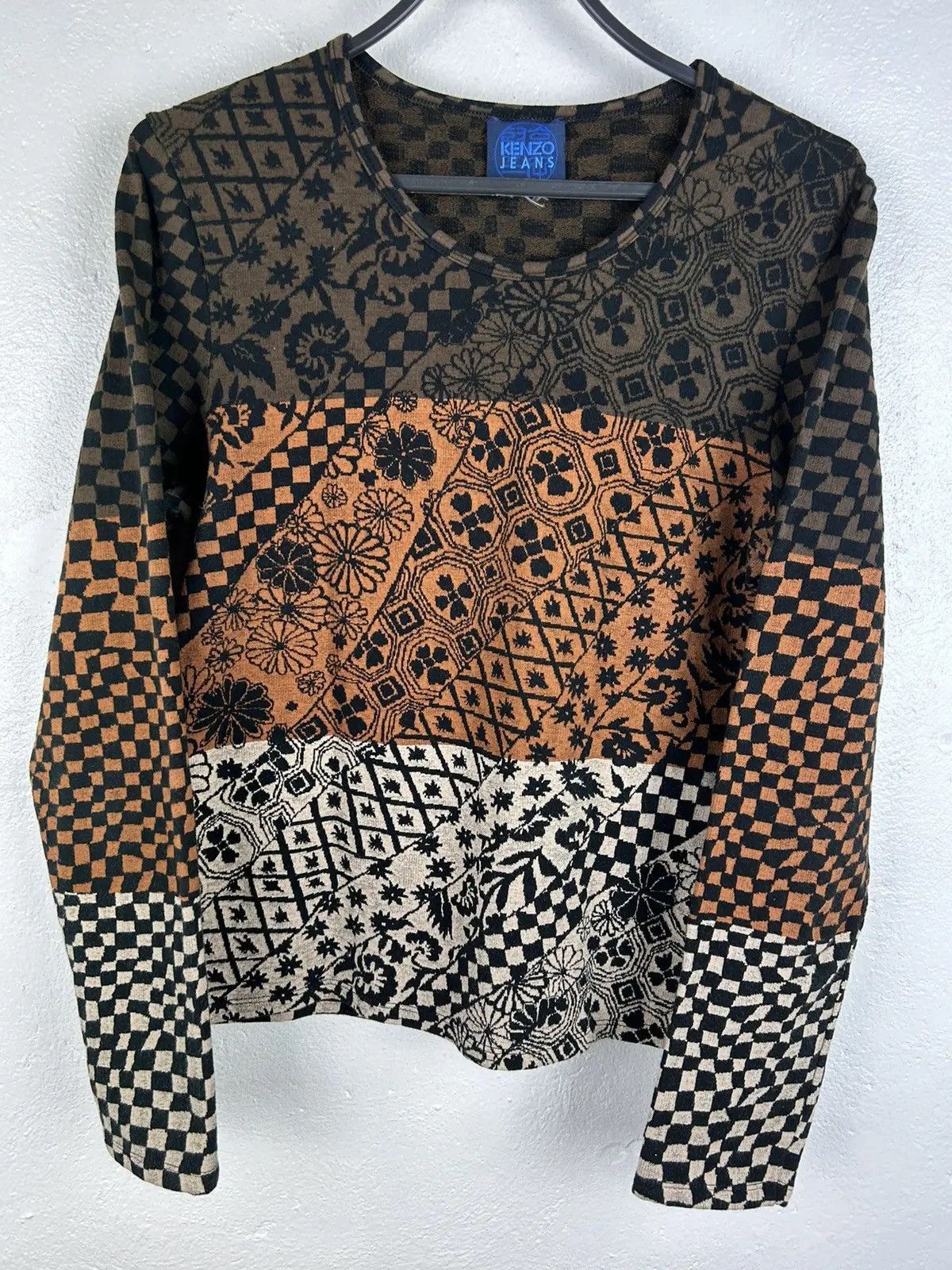 Kenzo 90s Vintage Kenzo Abstract Ornament Long Sleeve Pullover Size M / US 6-8 / IT 42-44 - 1 Thumbnail