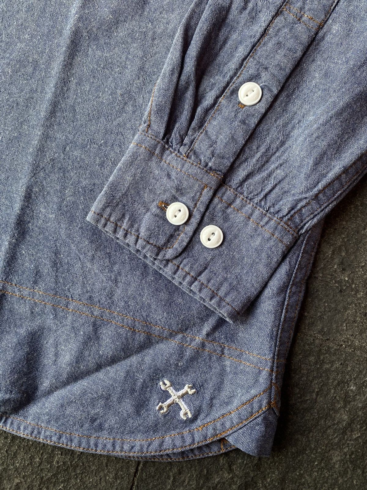 Japanese Brand 💸BINDING OFFER💸 BLUCO CHAMBRAY SHIRTS Size US L / EU 52-54 / 3 - 8 Thumbnail