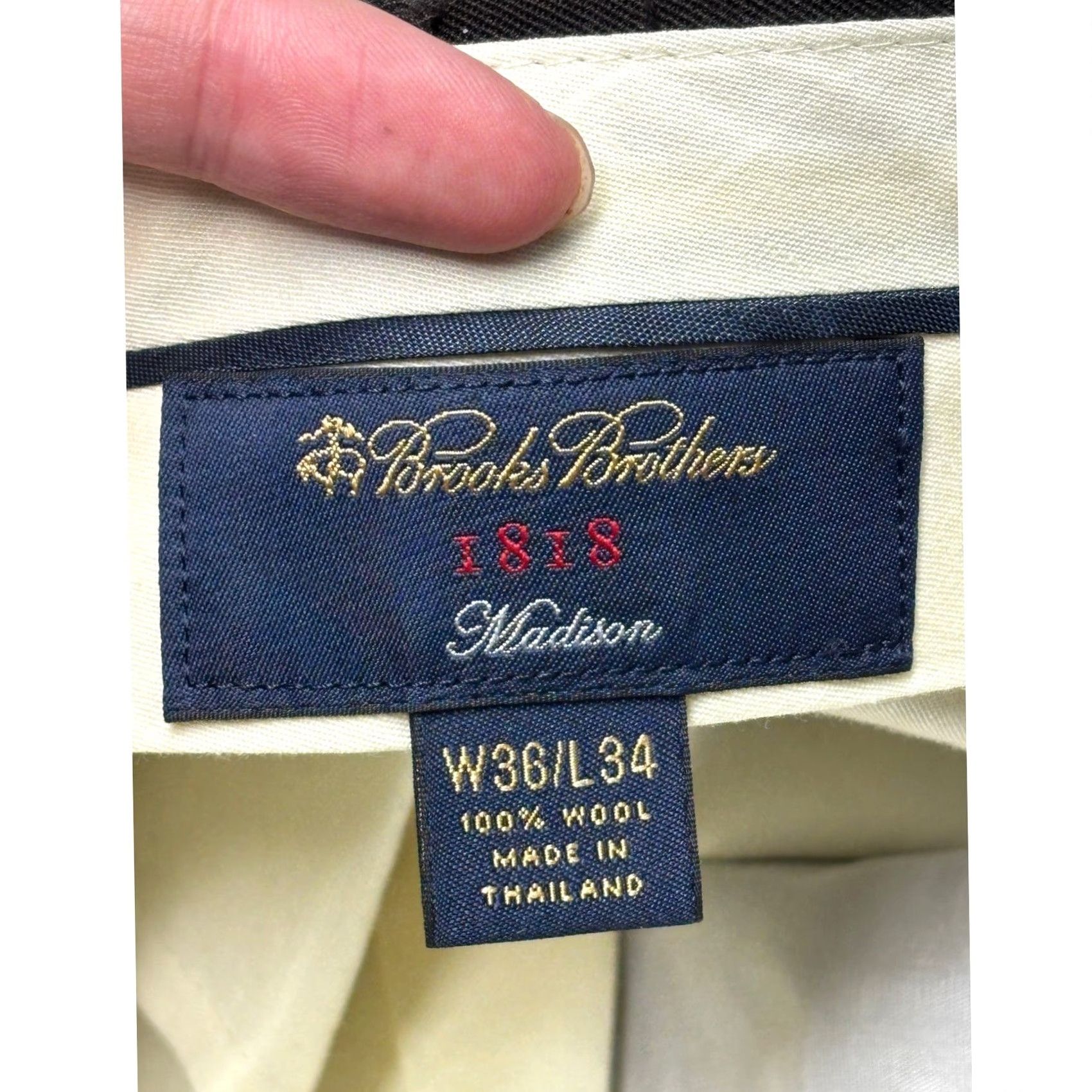 Brooks Brothers Brooks Brothers 1818 Madison Dress Pants Brown Wool Flat Front Straight Leg Men 36x34 Size US 36 / EU 52 - 5 Thumbnail