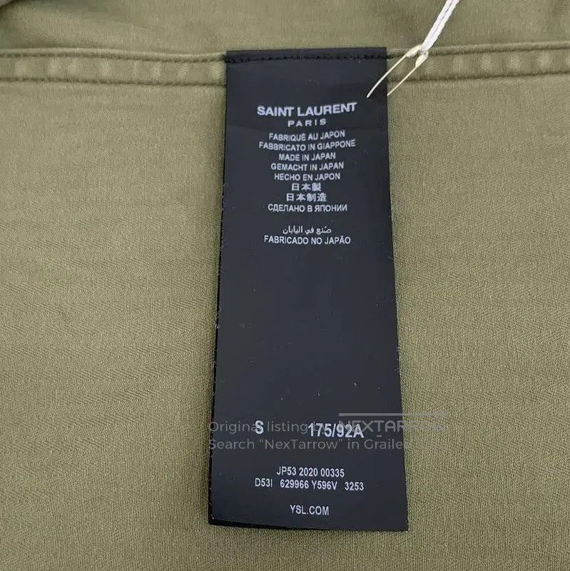 Yves Saint Laurent Saint Laurent Military Green Cotton Shirt . Size S / US 4 / IT 40 - 6 Thumbnail