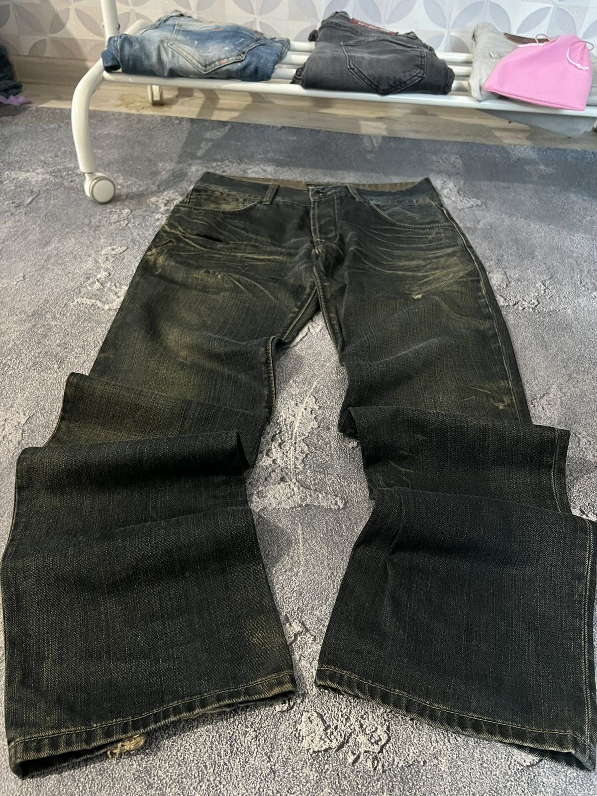 Japanese Brand Japanese Distressed Patina Dark Avan Style Denim Slim Size US 32 / EU 48 - 1 Thumbnail
