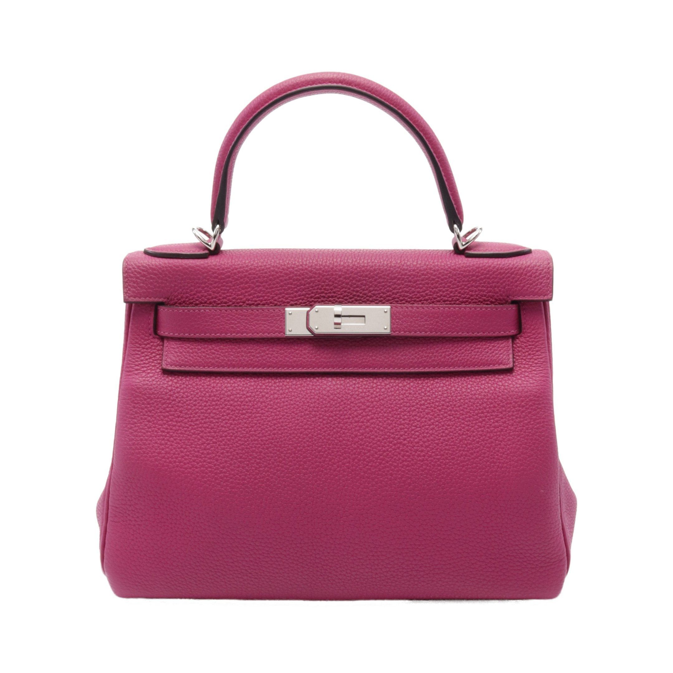 Hermes Hermes Kelly28 Rose Purple Handbag Togo Pink Silver Hardware Z Stamp Size ONE SIZE - 1 Thumbnail