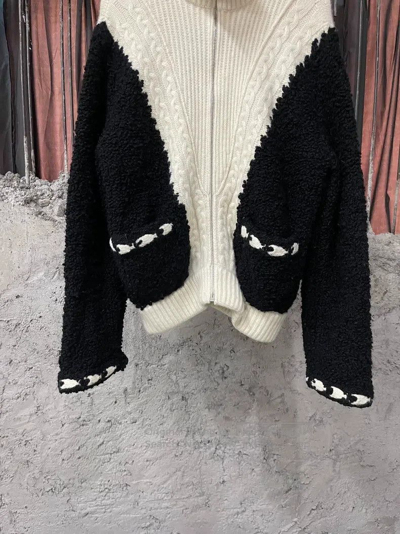 Chanel Chanel Black and white panda colour-matched wool zipper ja Size XS / US 0-2 / IT 36-38 - 4 Thumbnail