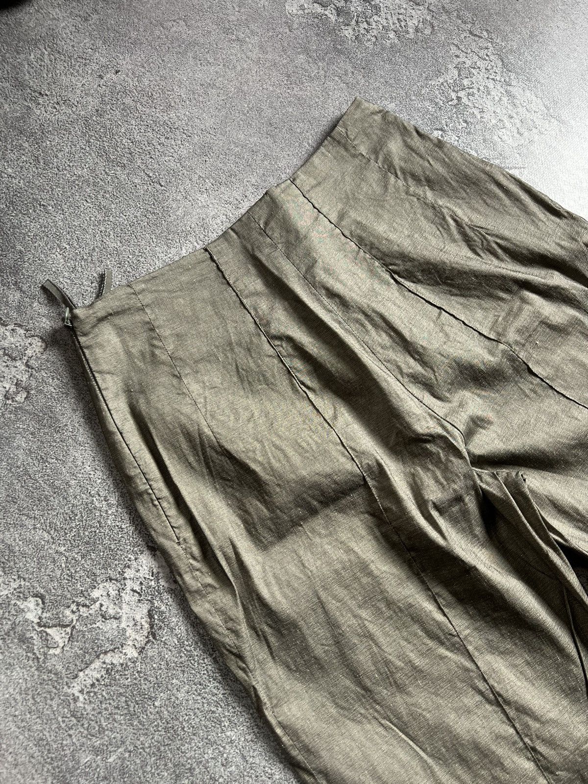 Annette Gortz Vintage Annette Gortz Linen Pants Sz 38 Khaki Green Tapered Size 26" / US 2 / IT 38 - 5 Thumbnail