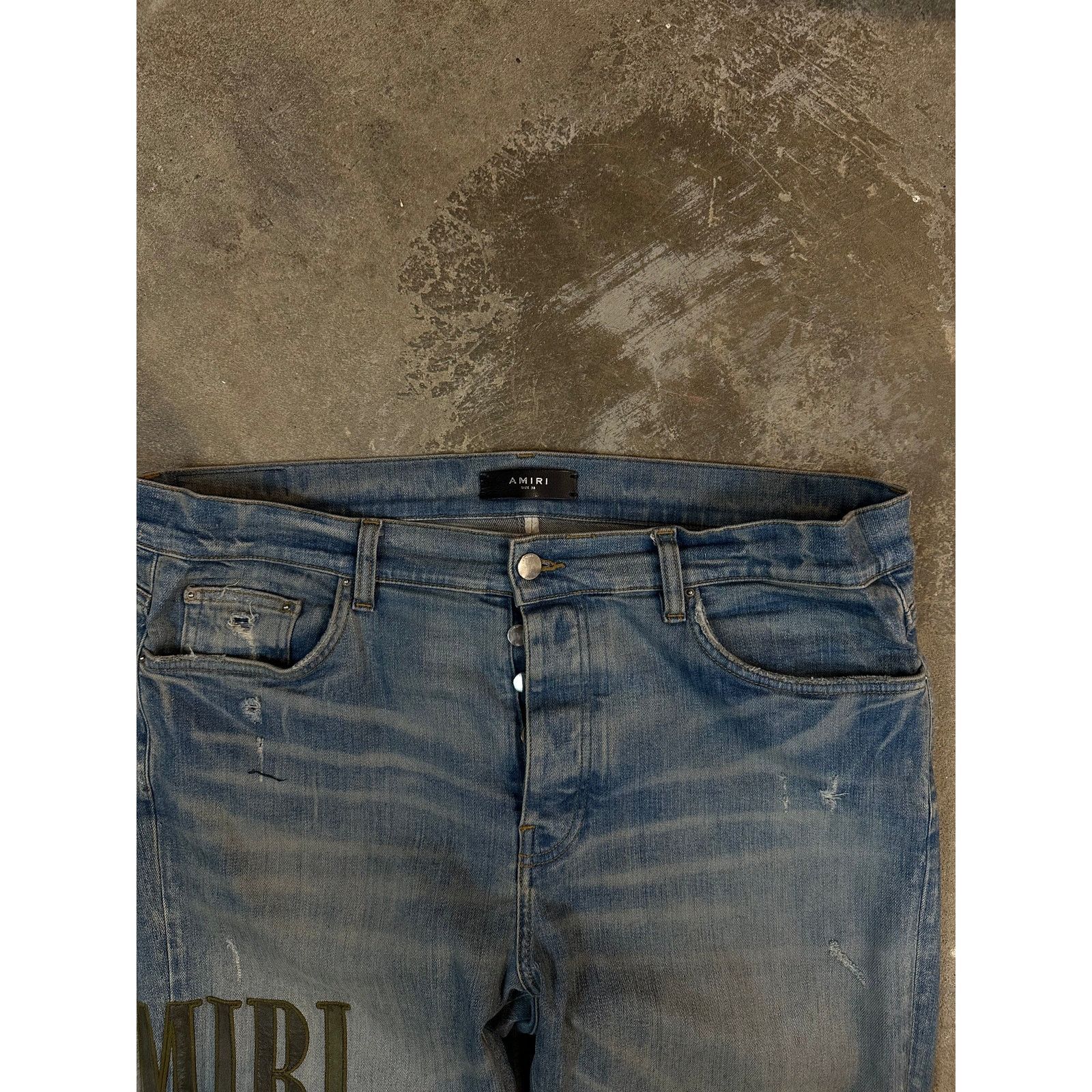 Amiri Amiri MX1 Light Wash Camo Side Logo Used 38 Size US 38 / EU 54 - 2 Thumbnail