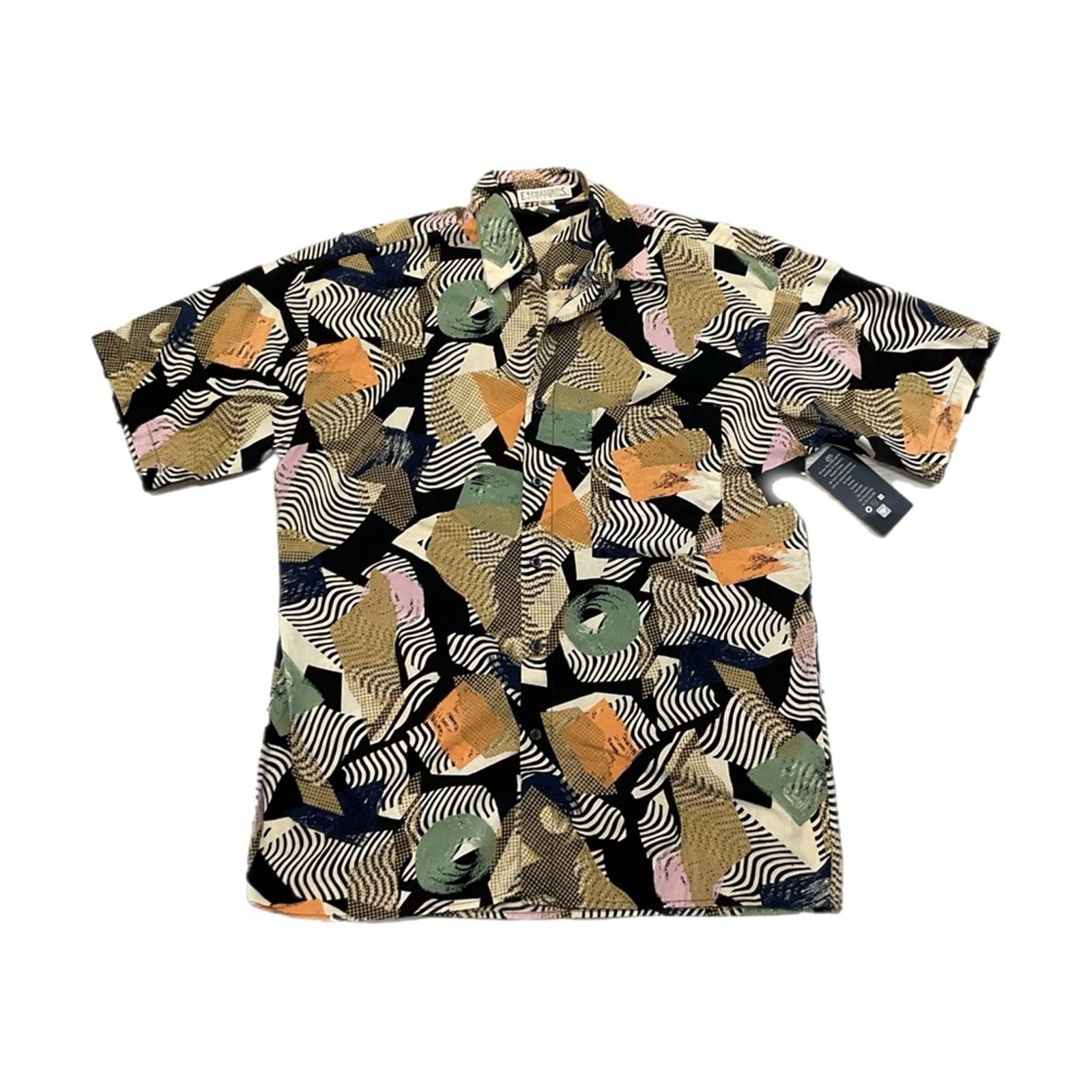 Vintage 90s Expressions Worldwide Abstract Art Button Up Shirt Size US M / EU 48-50 / 2 - 1 Thumbnail