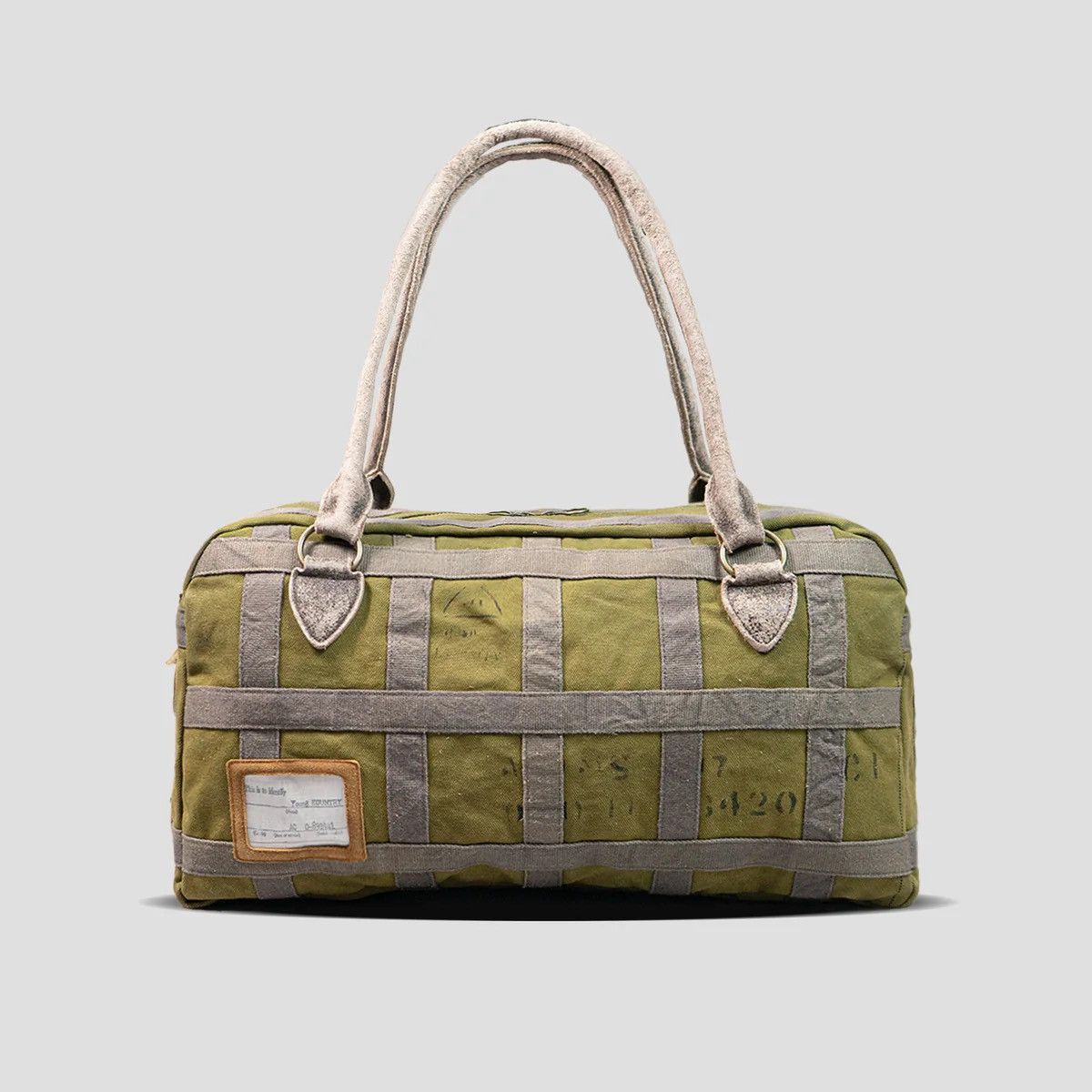 Kapital Kountry KAPITAL #4 ARMY CANVAS TATTERSALL CARGO BAG | Grailed