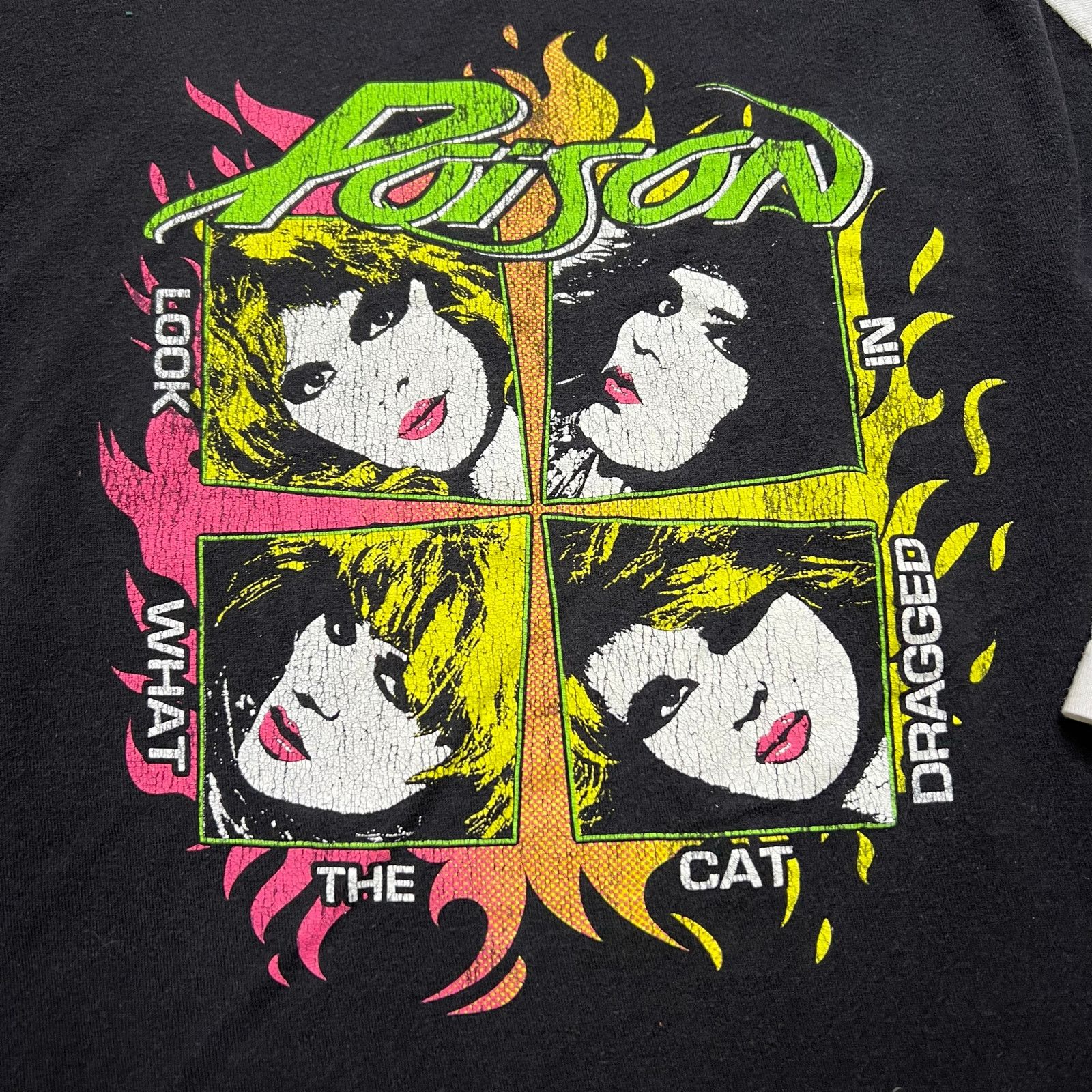Vintage Poison Tour 2018 Raglan Band T Shirt 3/4 Sleeve Rock L/M Size US L / EU 52-54 / 3 - 2 Thumbnail