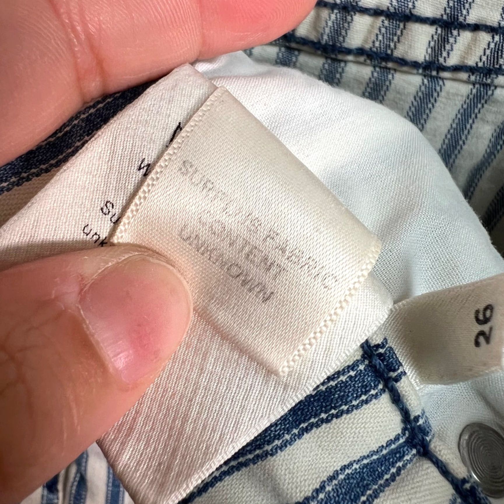 Reformation Reformation Womens High-Waisted Striped Denim Jeans Size 26 Blue Size 26" / US 2 / IT 38 - 6 Thumbnail