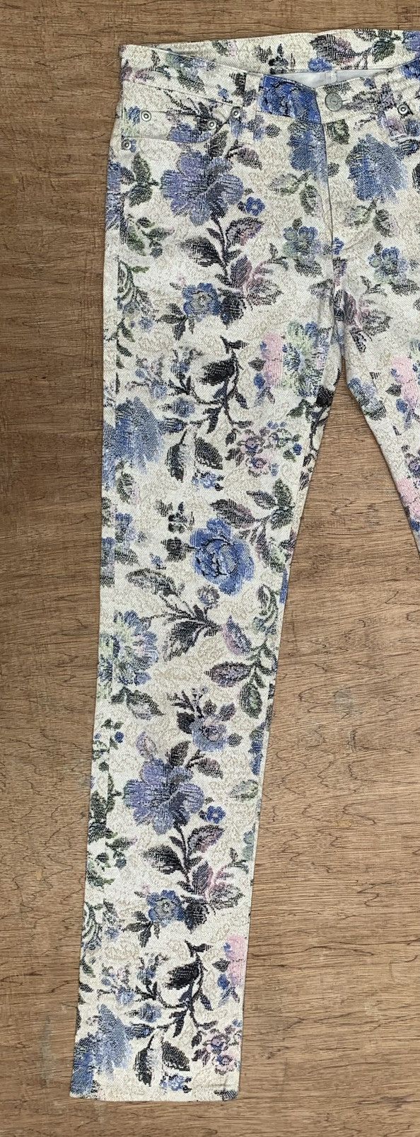 Japanese Brand × Vintage Piccadilly Paris Flowers Full Printed Skinny Streching Pants Size 28" / US 6 / IT 42 - 10 Thumbnail