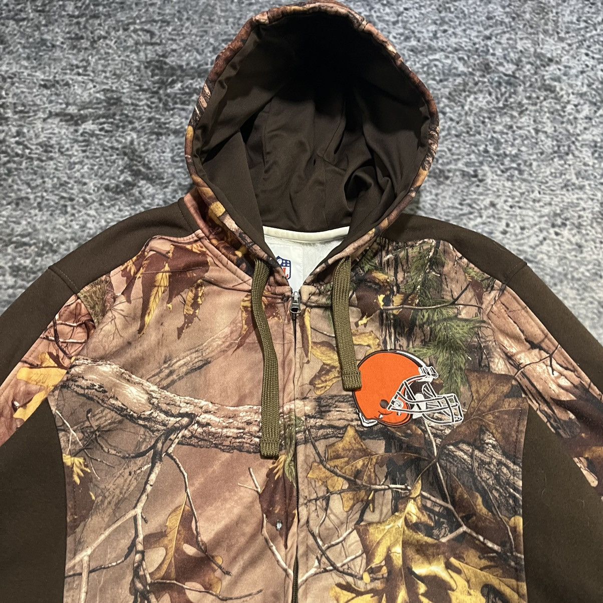 NFL Cleveland Browns Realtree NFL Camo Zip Up Hoodie Large Size US L / EU 52-54 / 3 - 3 Thumbnail
