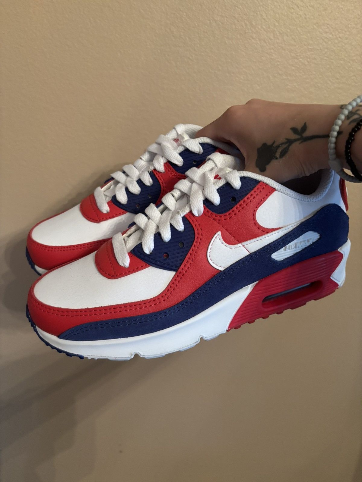 Nike Air Max 90 Leather GS ‘USA 2020’ Size US 5.5 / IT 35.5 - 6 Thumbnail